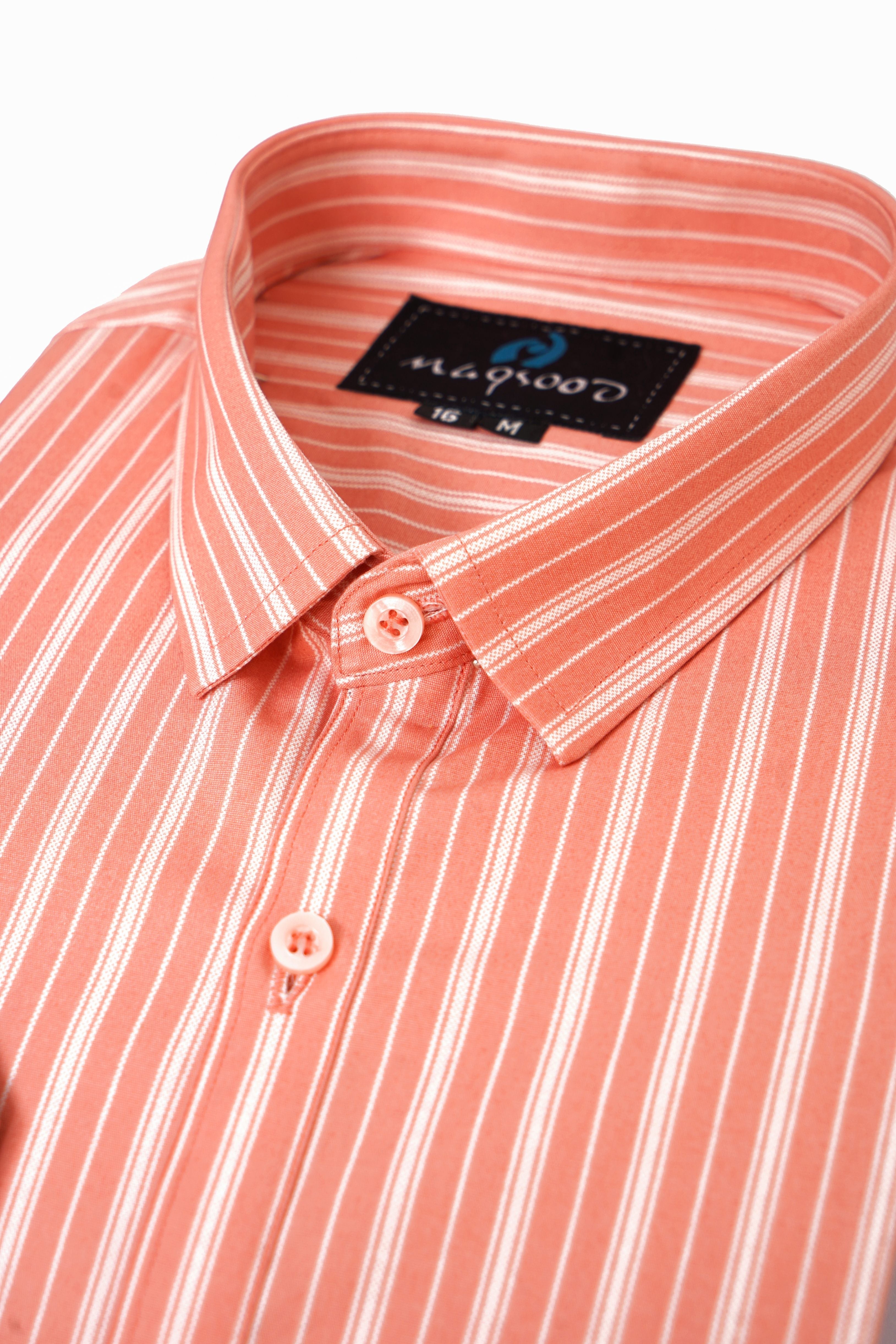 cotton Casual Shirt in Light salmon