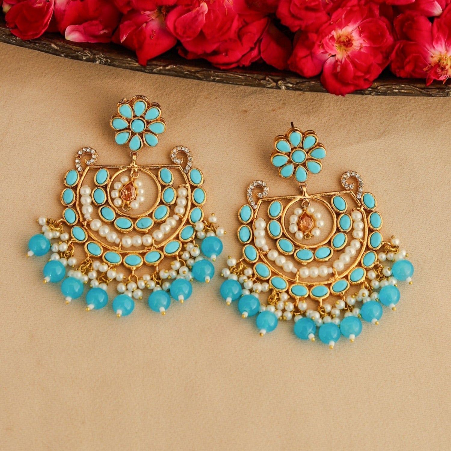 Earrings in Sky blue Color by - Trendy Women Earrings ZDE7486