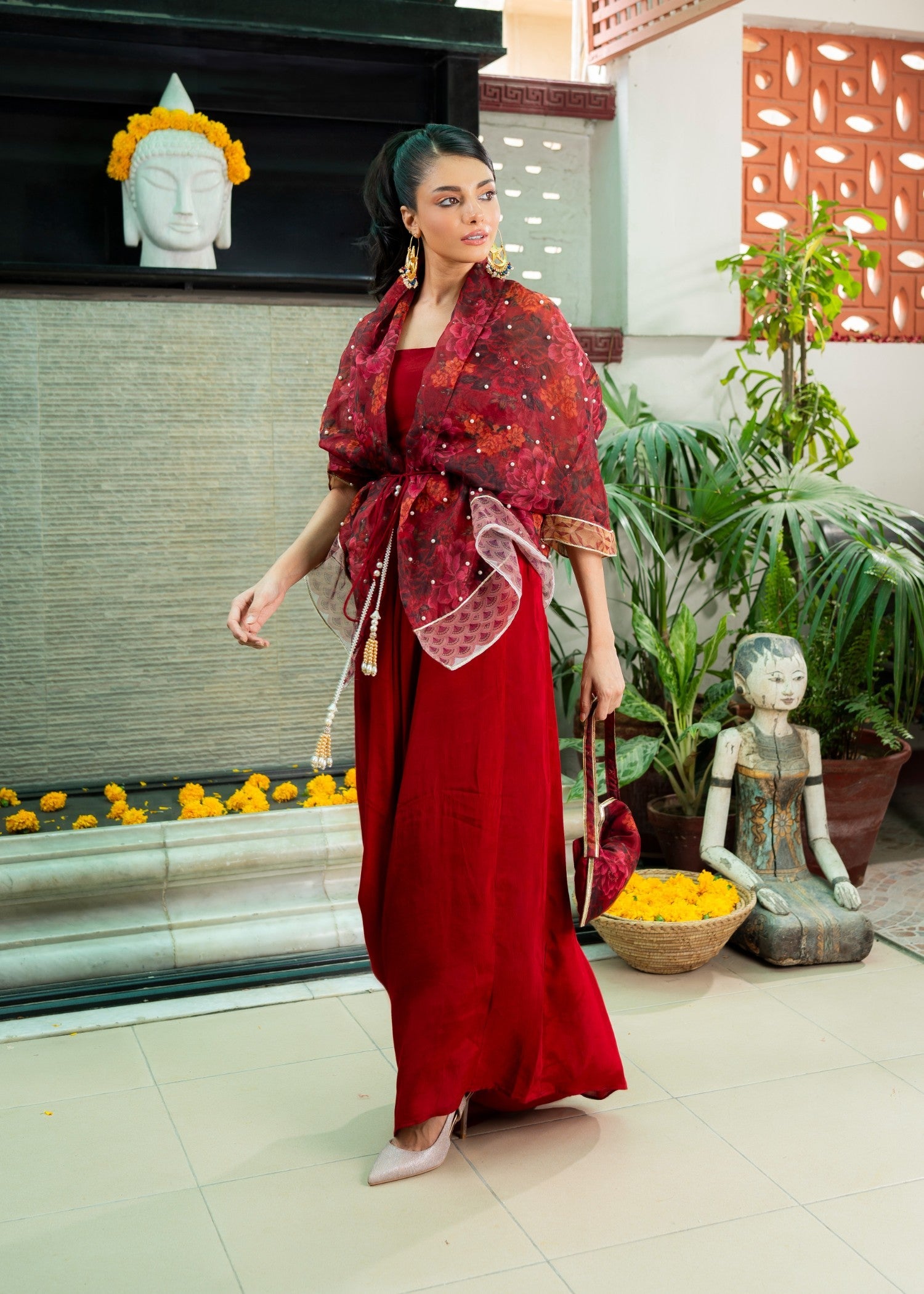 organza Wrap in Red