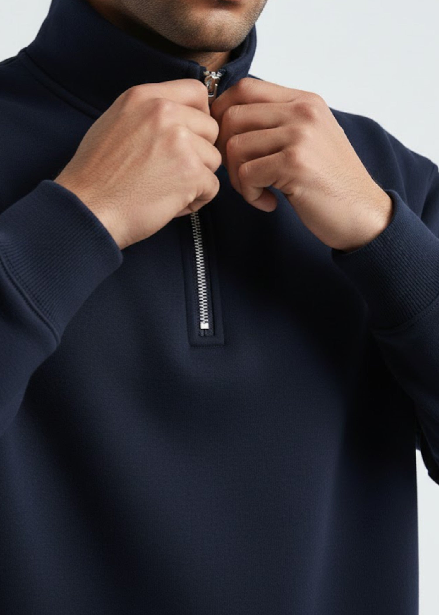 cotton linen Sweatshirt in Dark blue