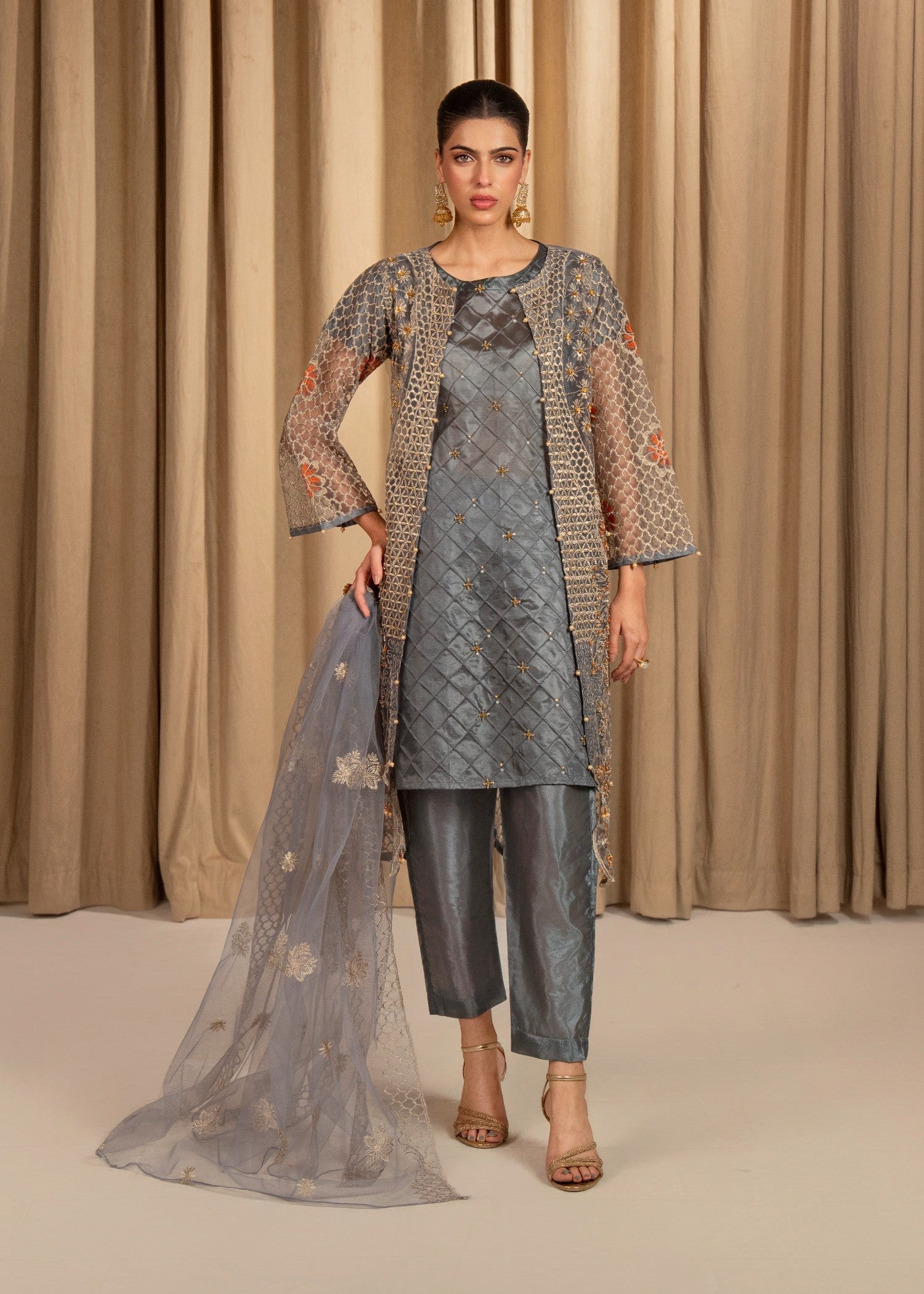 net Gown in Grey