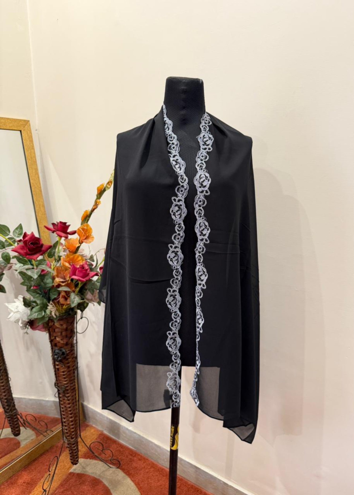 georgette chiffon Hijab in Black