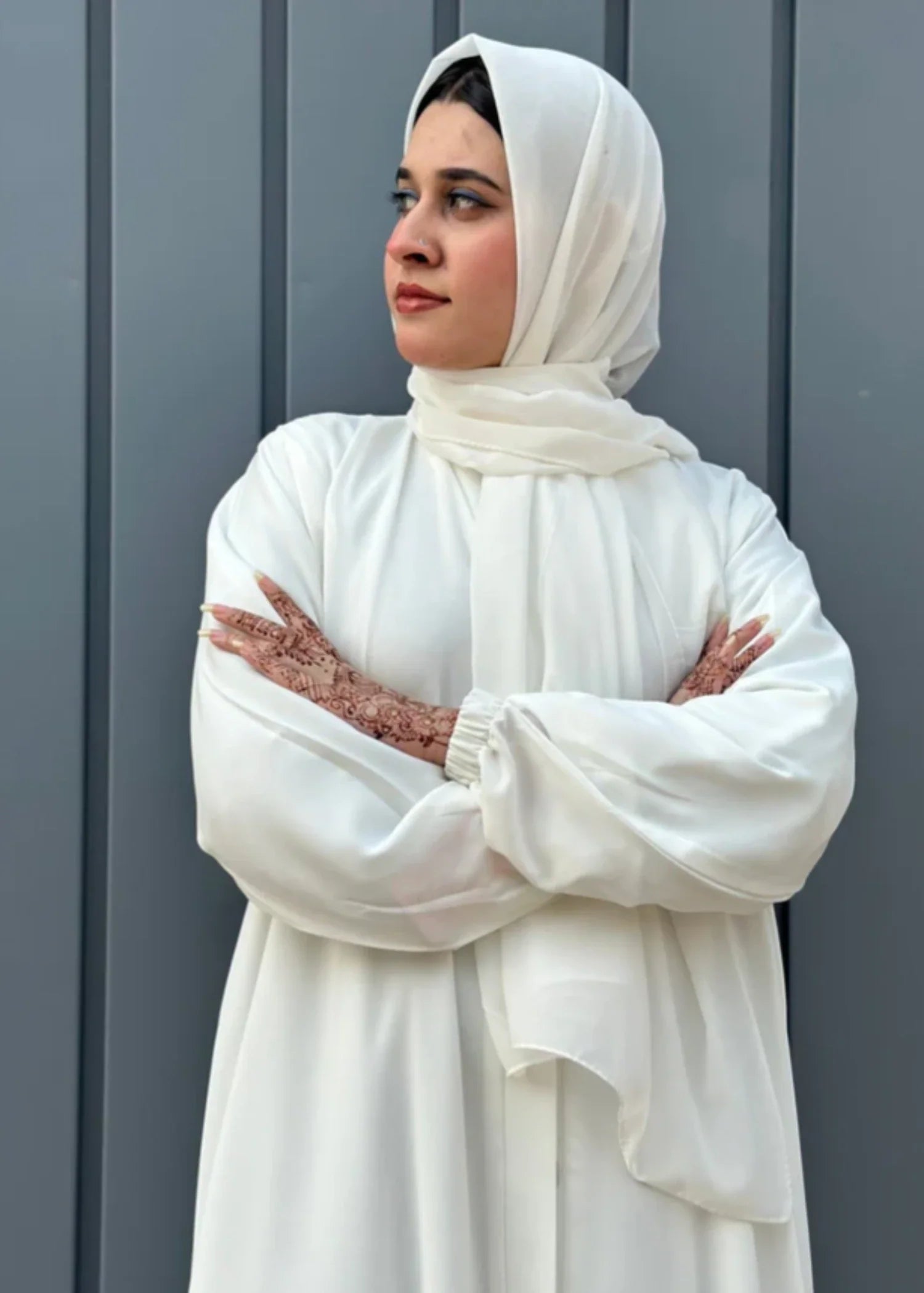 nidha Abaya in Ivory