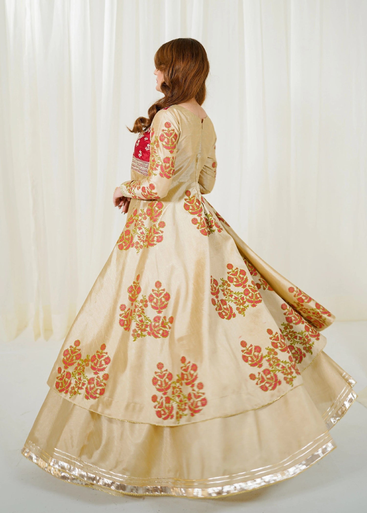 raw silk Lehenga in Beige