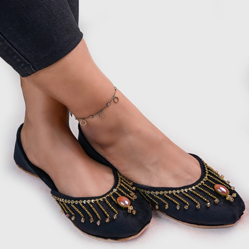 Khussa in Black by - High Quality Women Khussa OOO0070