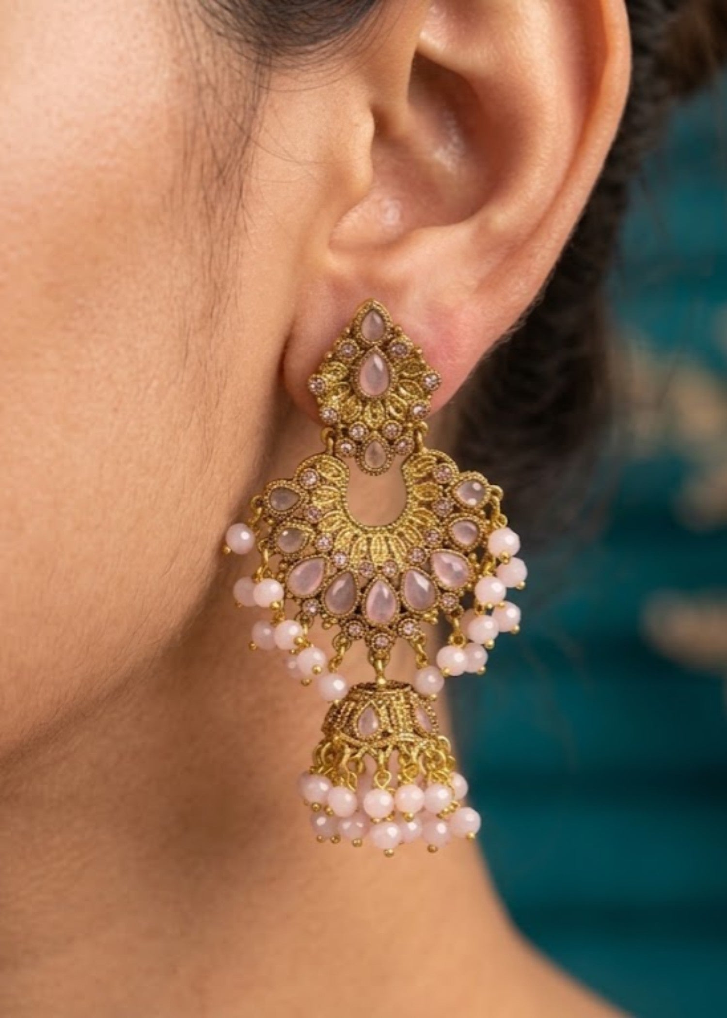 Earrings in Champagne Color by - Trendy Women Earrings TGY0567