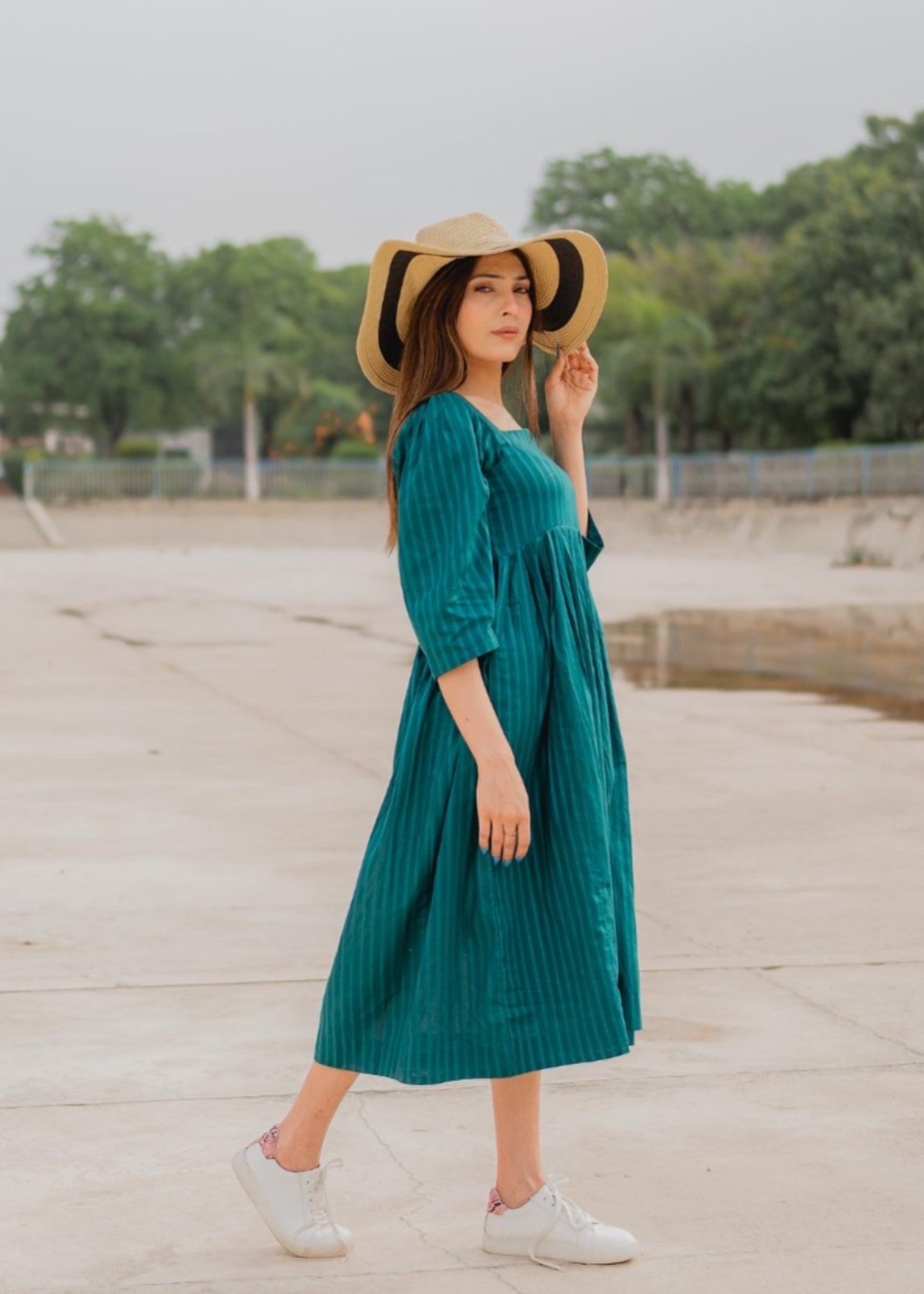 lawn Dress in Sea green