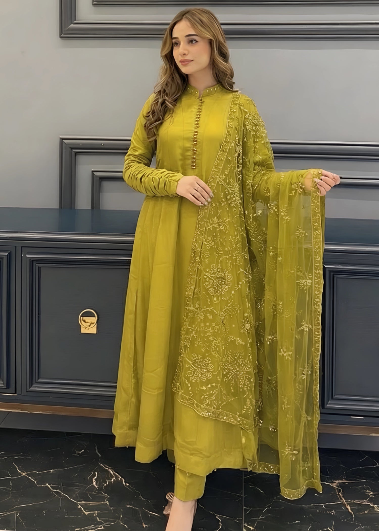 chiffon Maxi in Apple green
