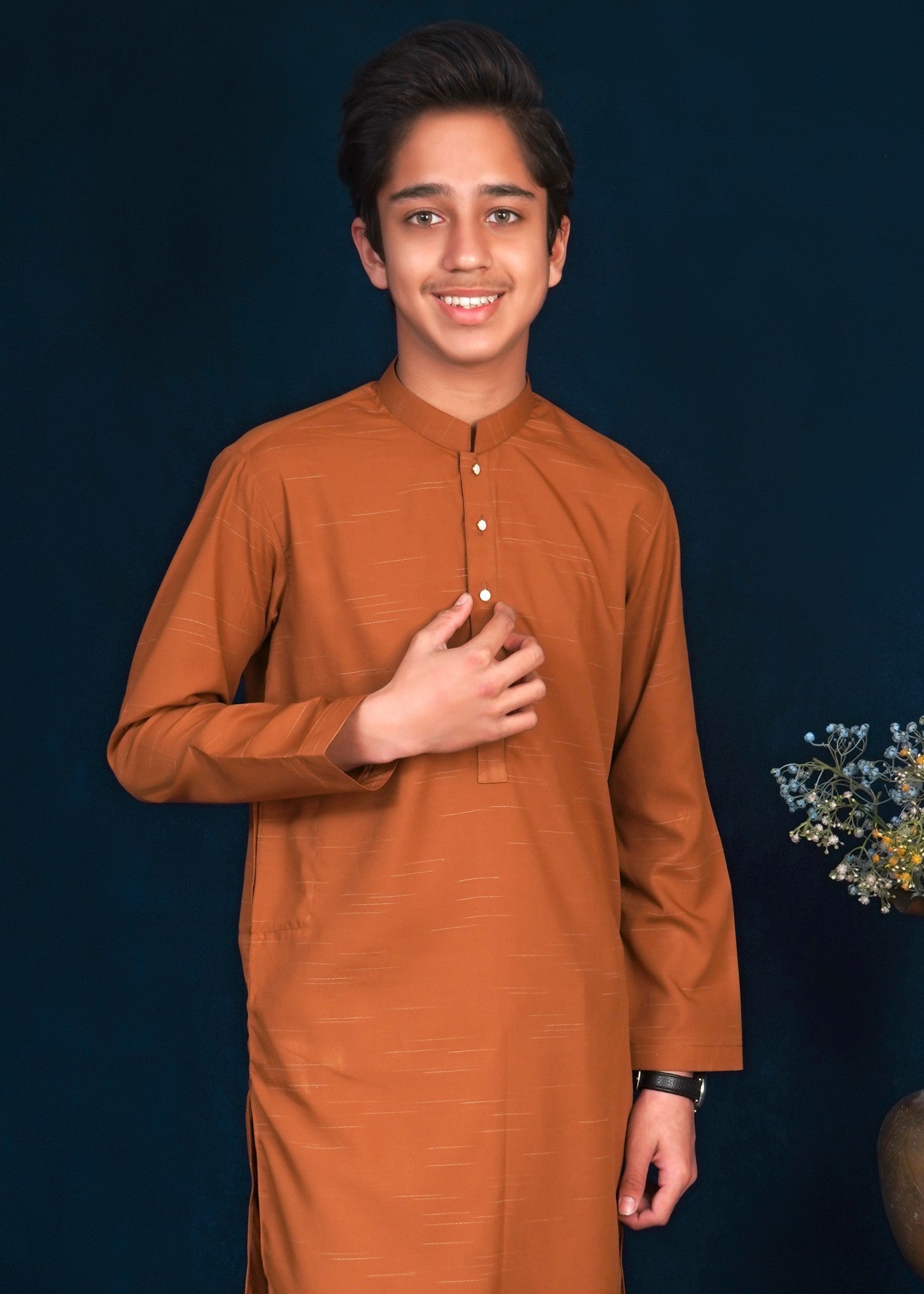 wash & wear Kurta Set in Hazelwood brown
