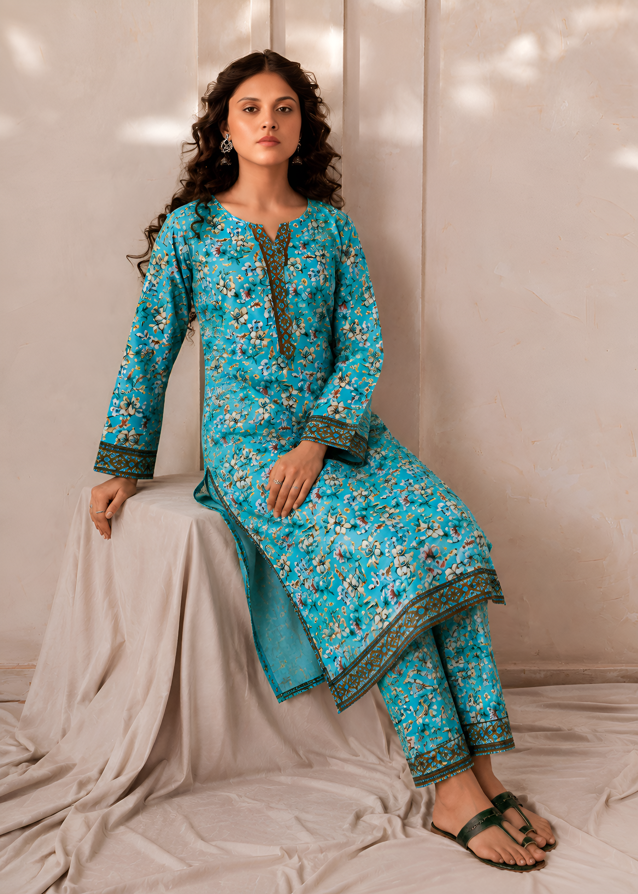 linen Co Ord Sets in Pacific blue