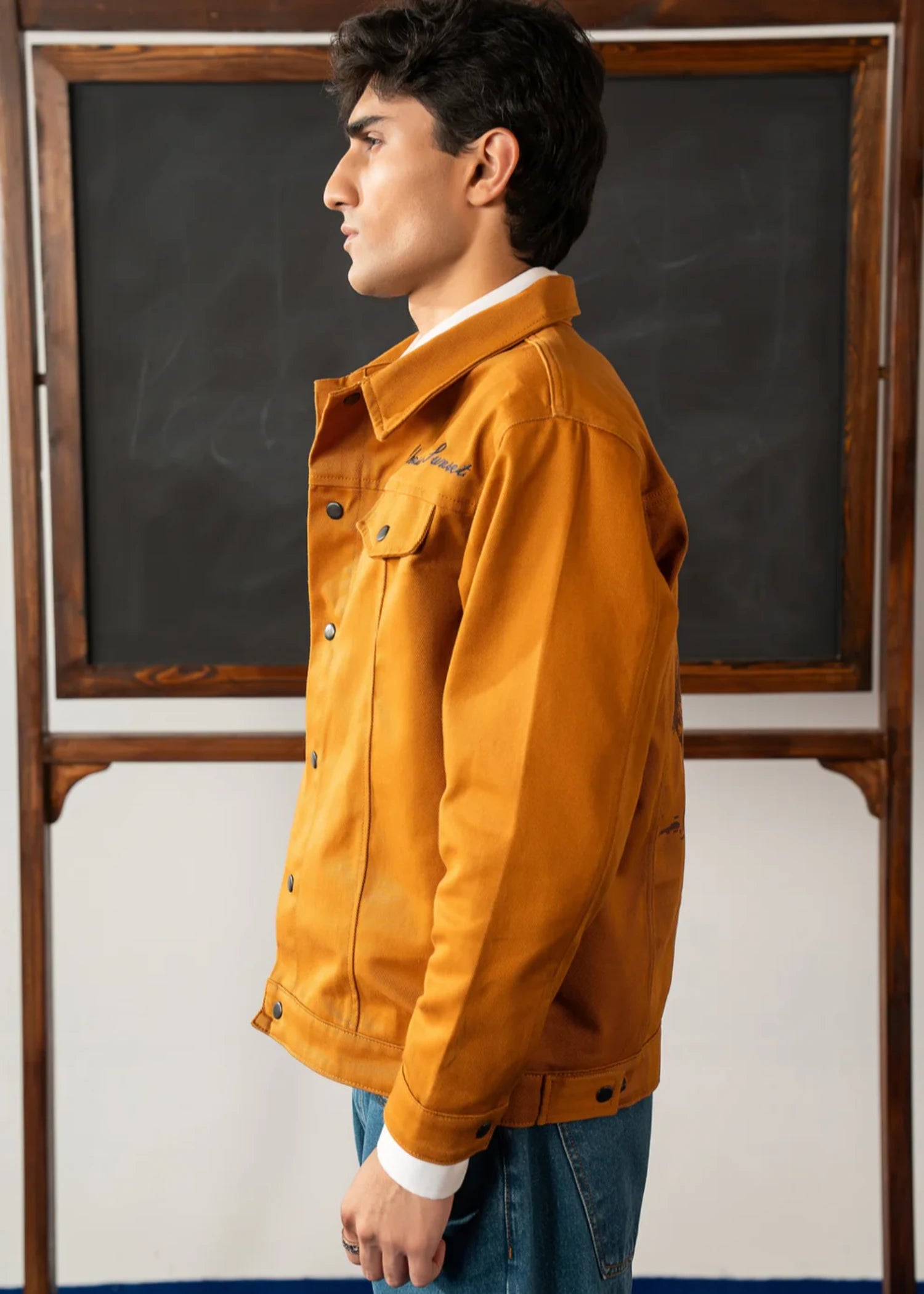 denim Jacket in Orange