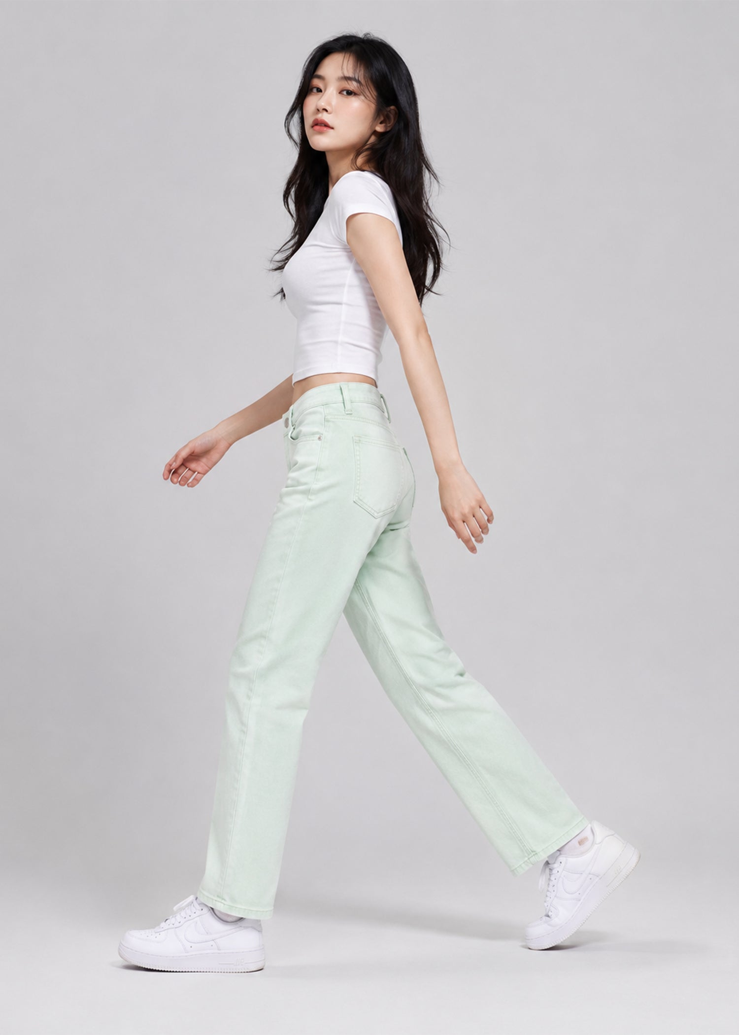 denim Jeans in Mint green