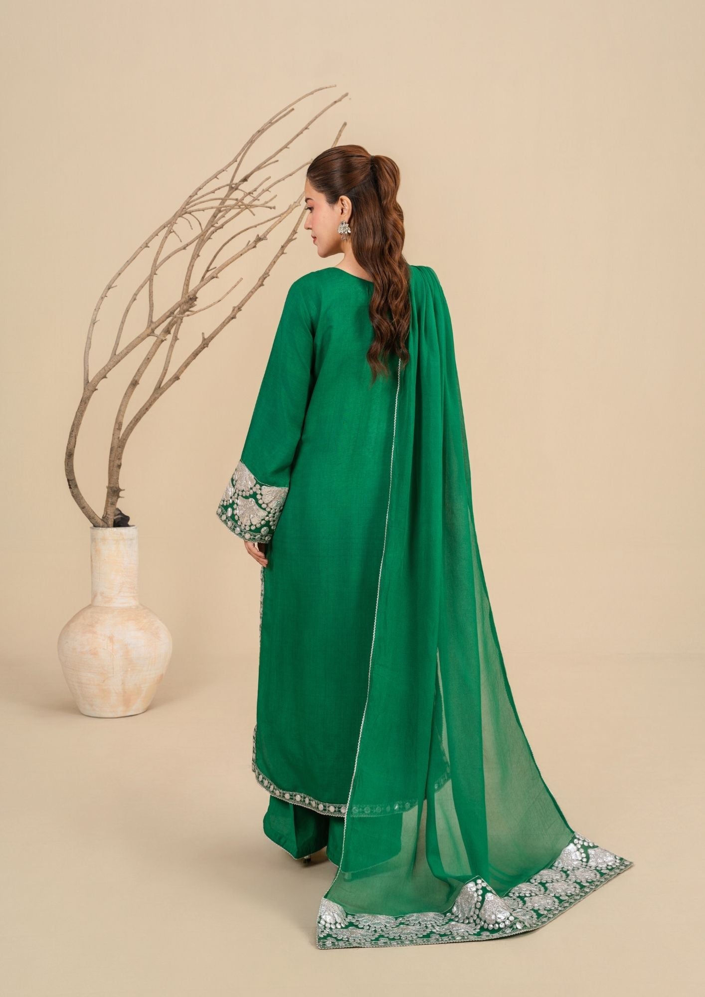 viscose thai silk Kurta Set in Sea green