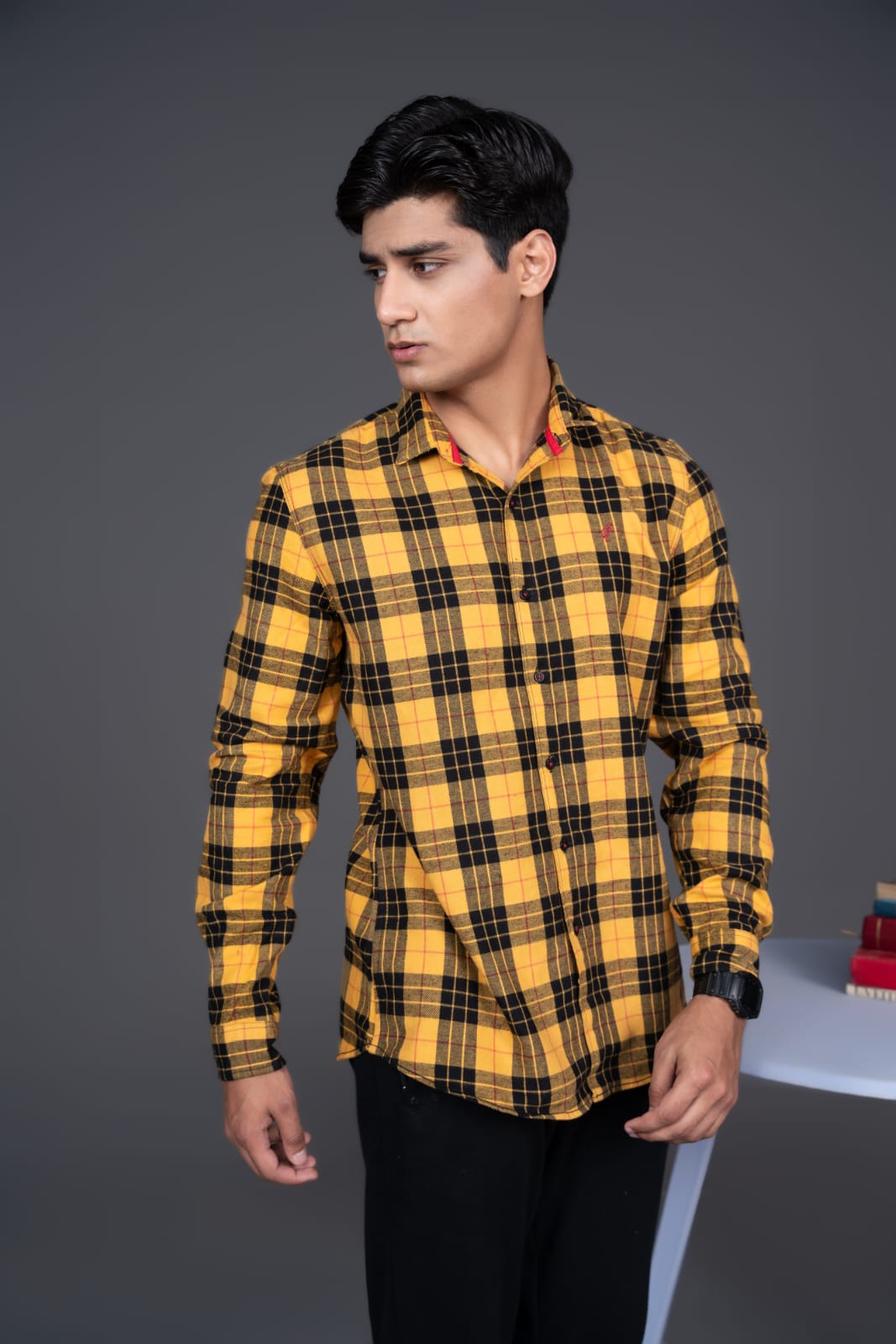 fleece Casual Shirt in Yellow
