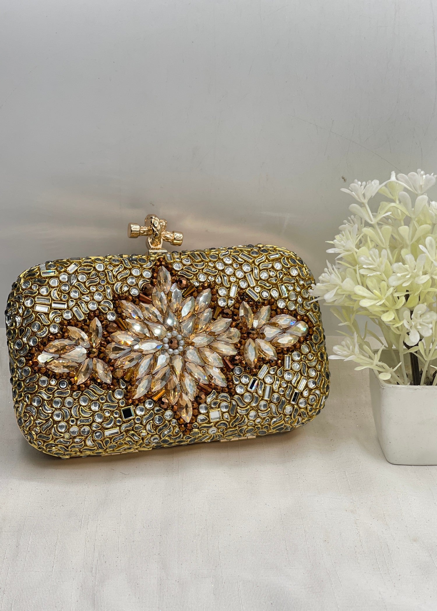 Clutch in Champagne, gold Color by - Trendy Women Clutch ZJC9154
