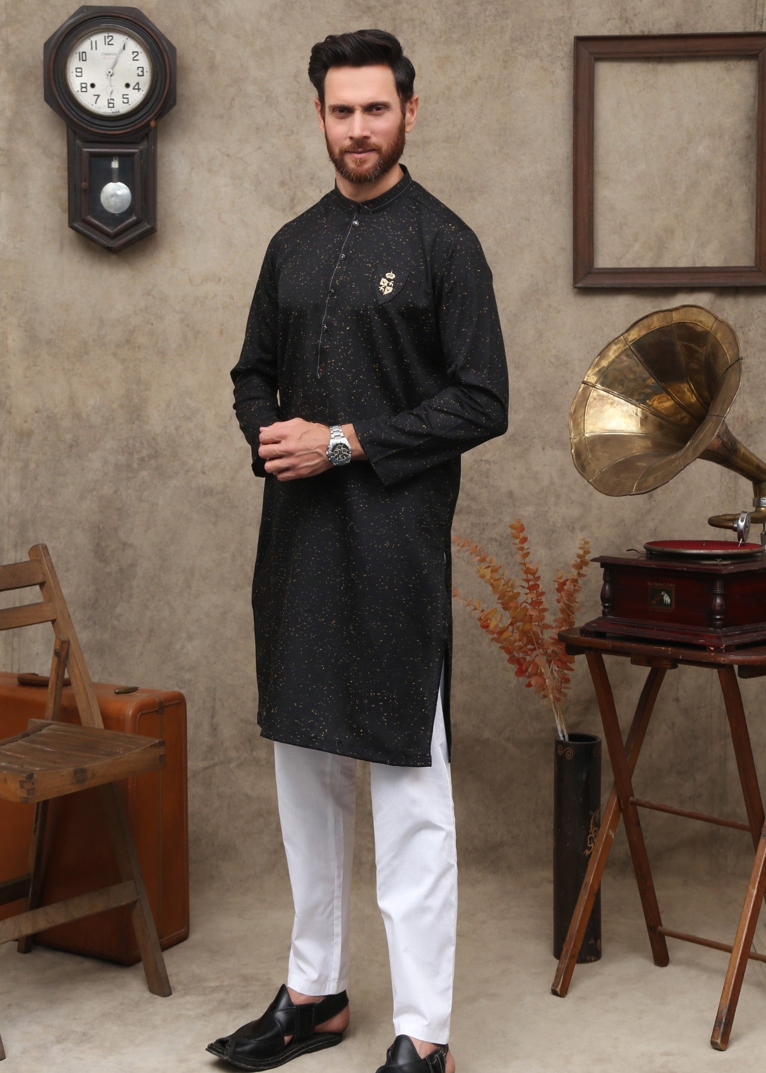 cotton Kurta in Black