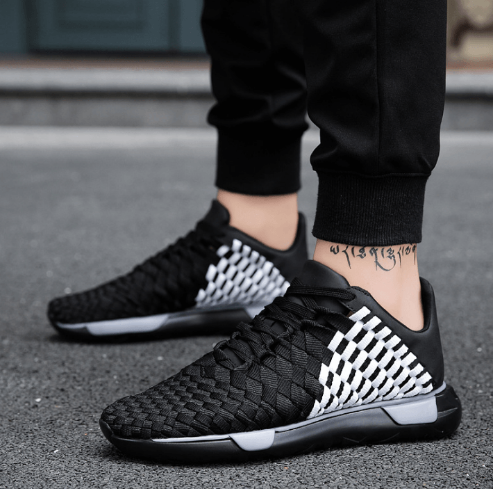 Summer pure hand-woven running shoes Korean version of the tide retro light breathable mesh shoes men's sports shoes 8213