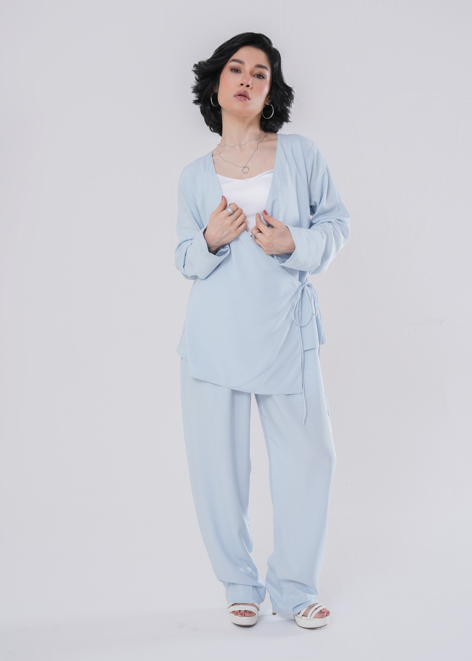 linen Co Ord Sets in Sky blue