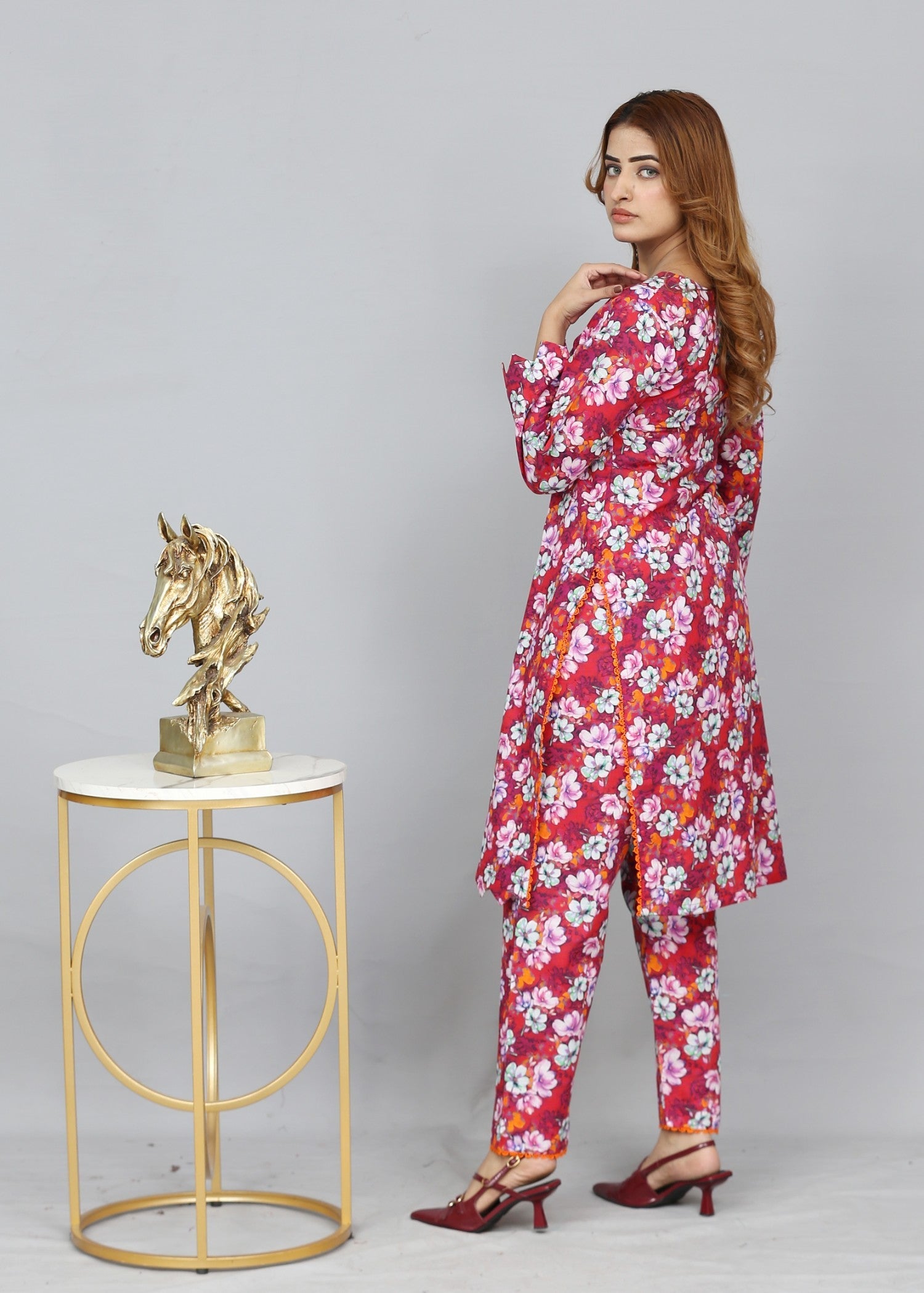 khaddar Unstitched in Pink