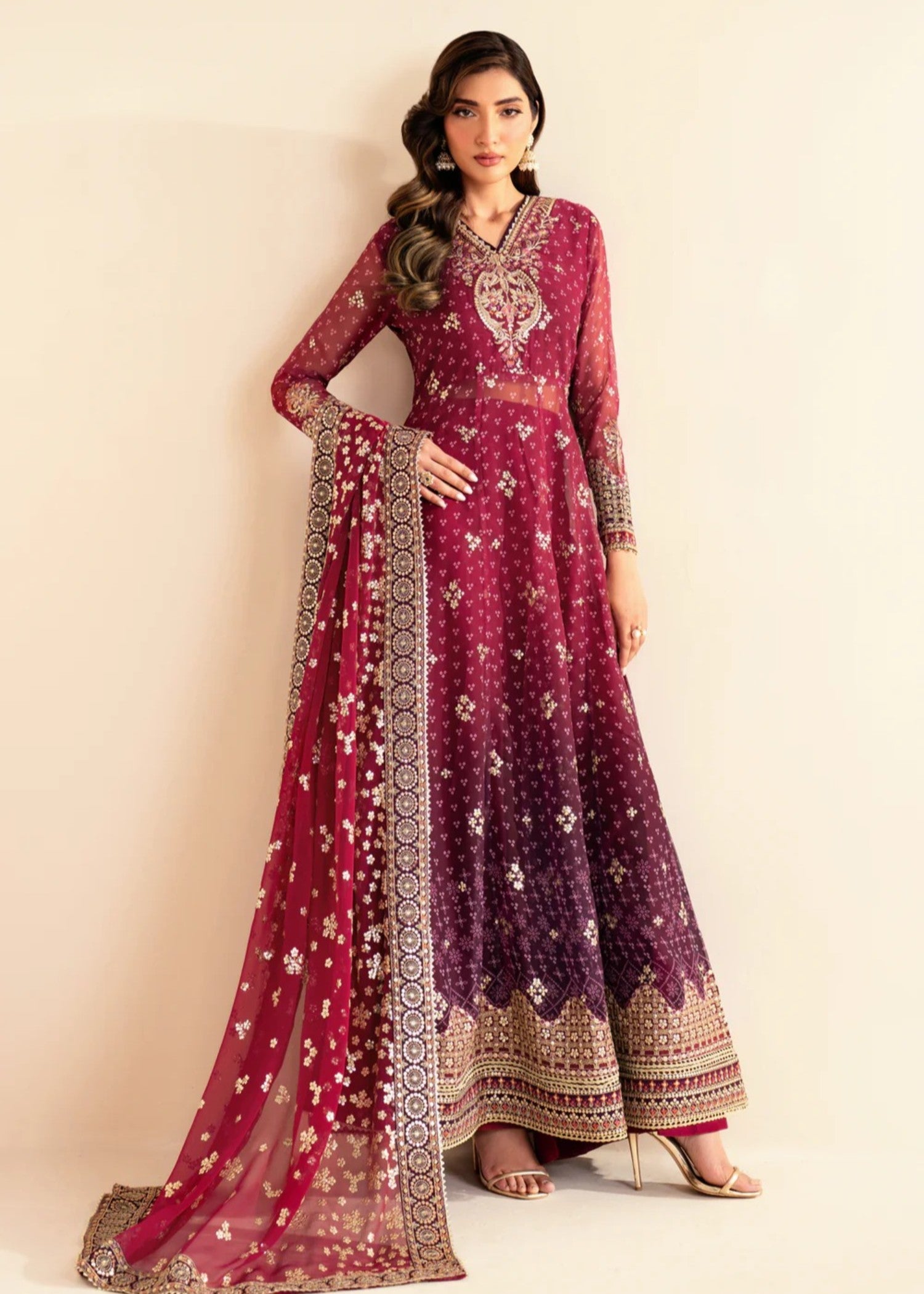 chiffon Maxi in Cherry red
