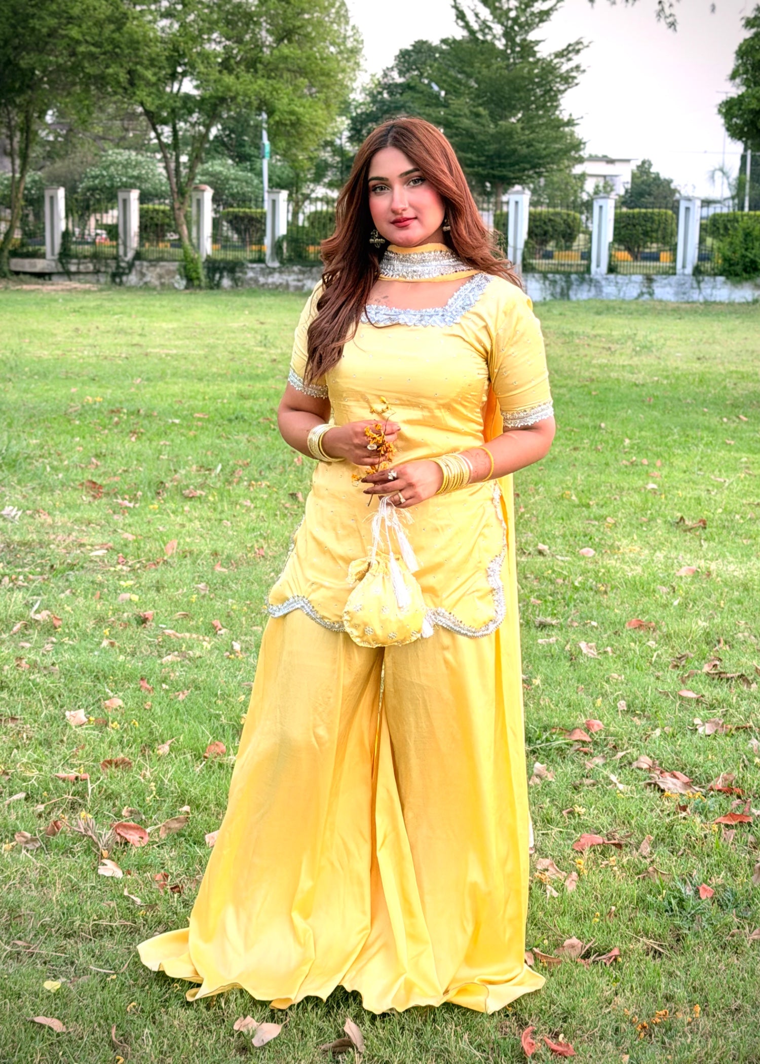 pure silk Sharara in Butter