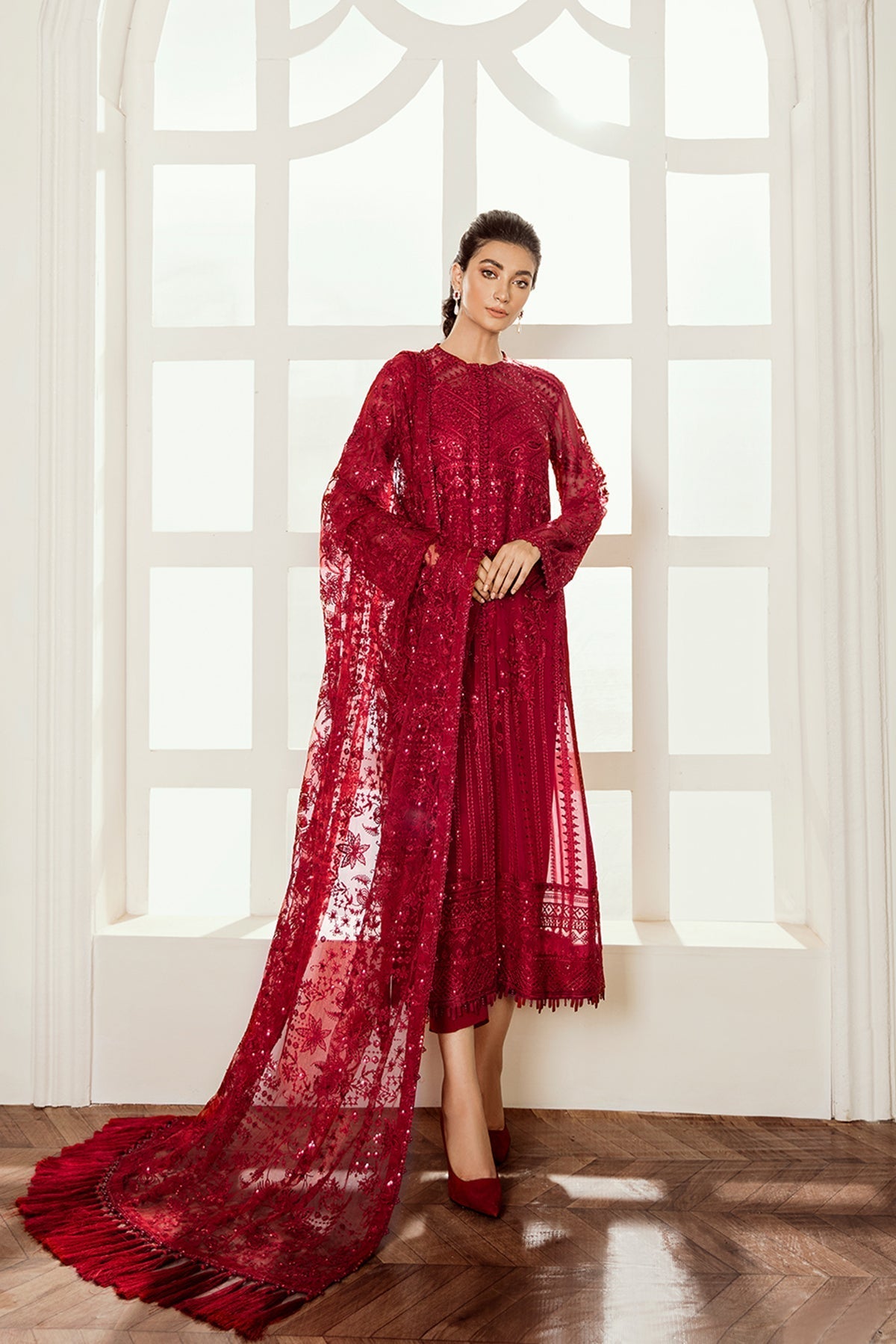 chiffon Unstitched in Red