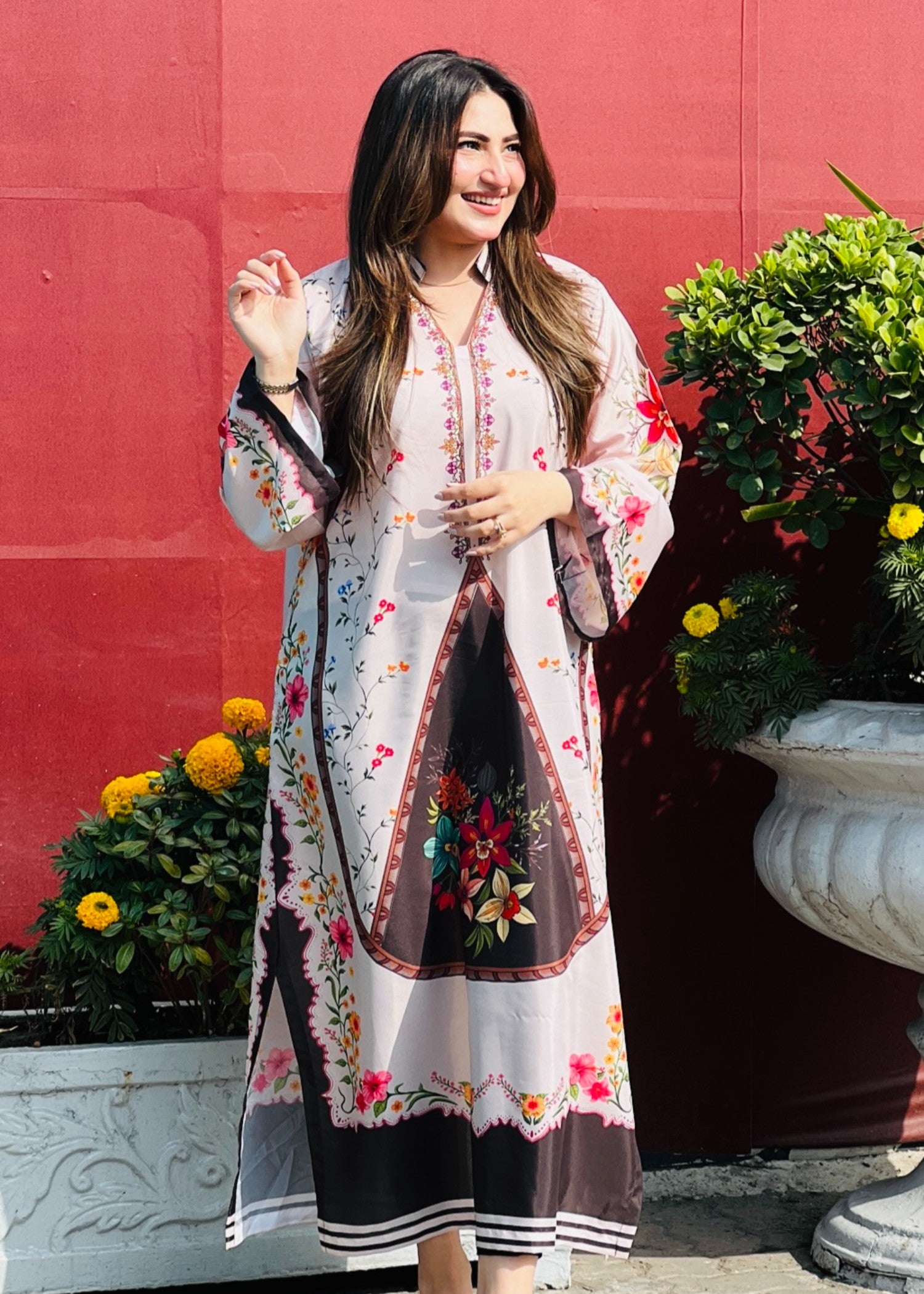 grip Kaftan in Baby pink
