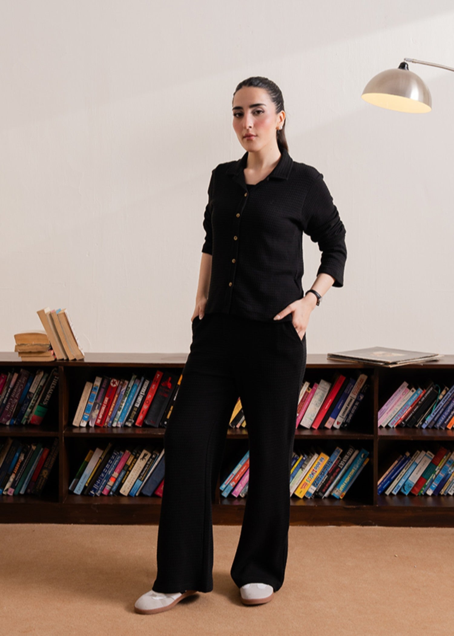 linen Trousers in Black