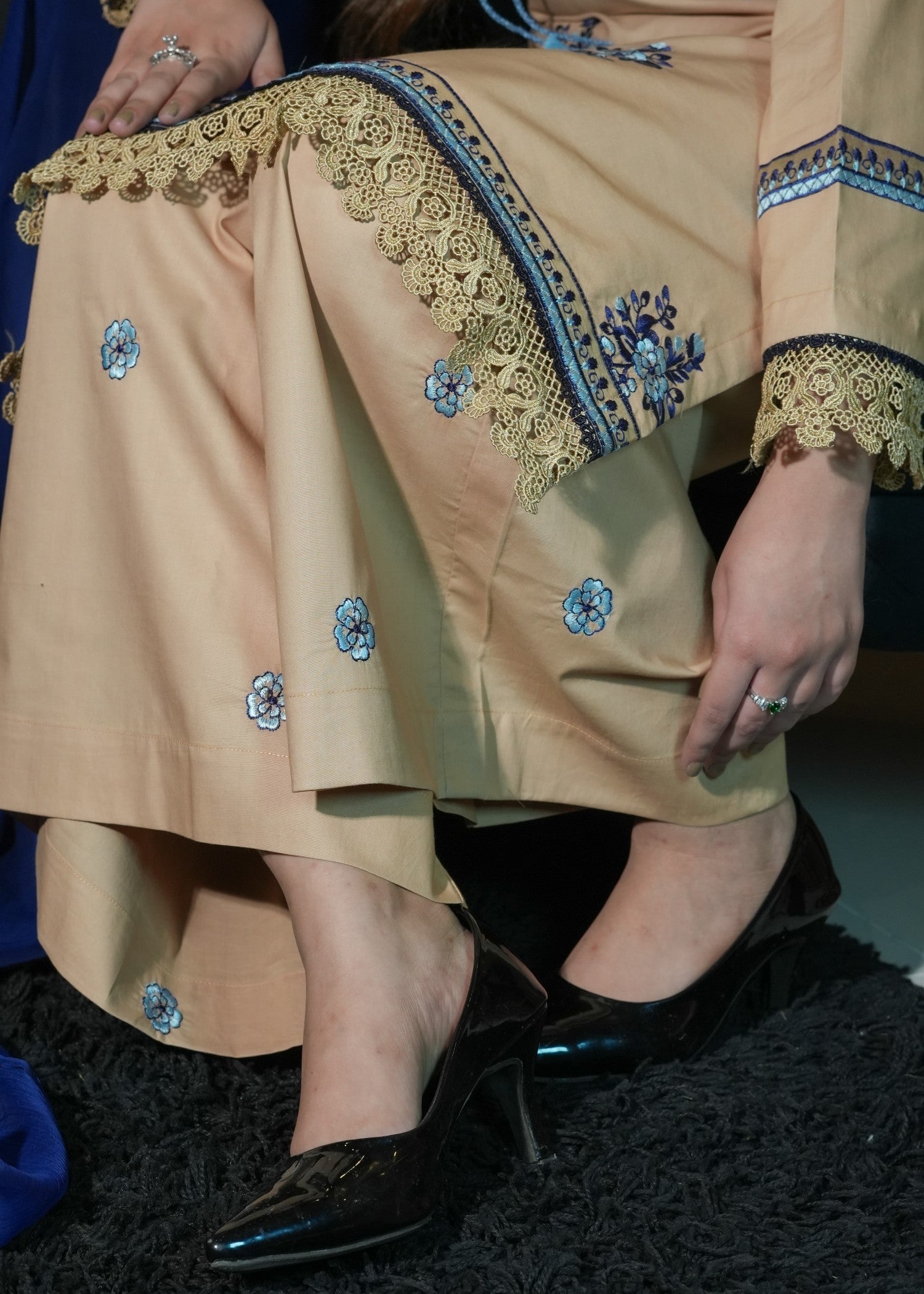 lawn cotton Kurta Set in Camel brown