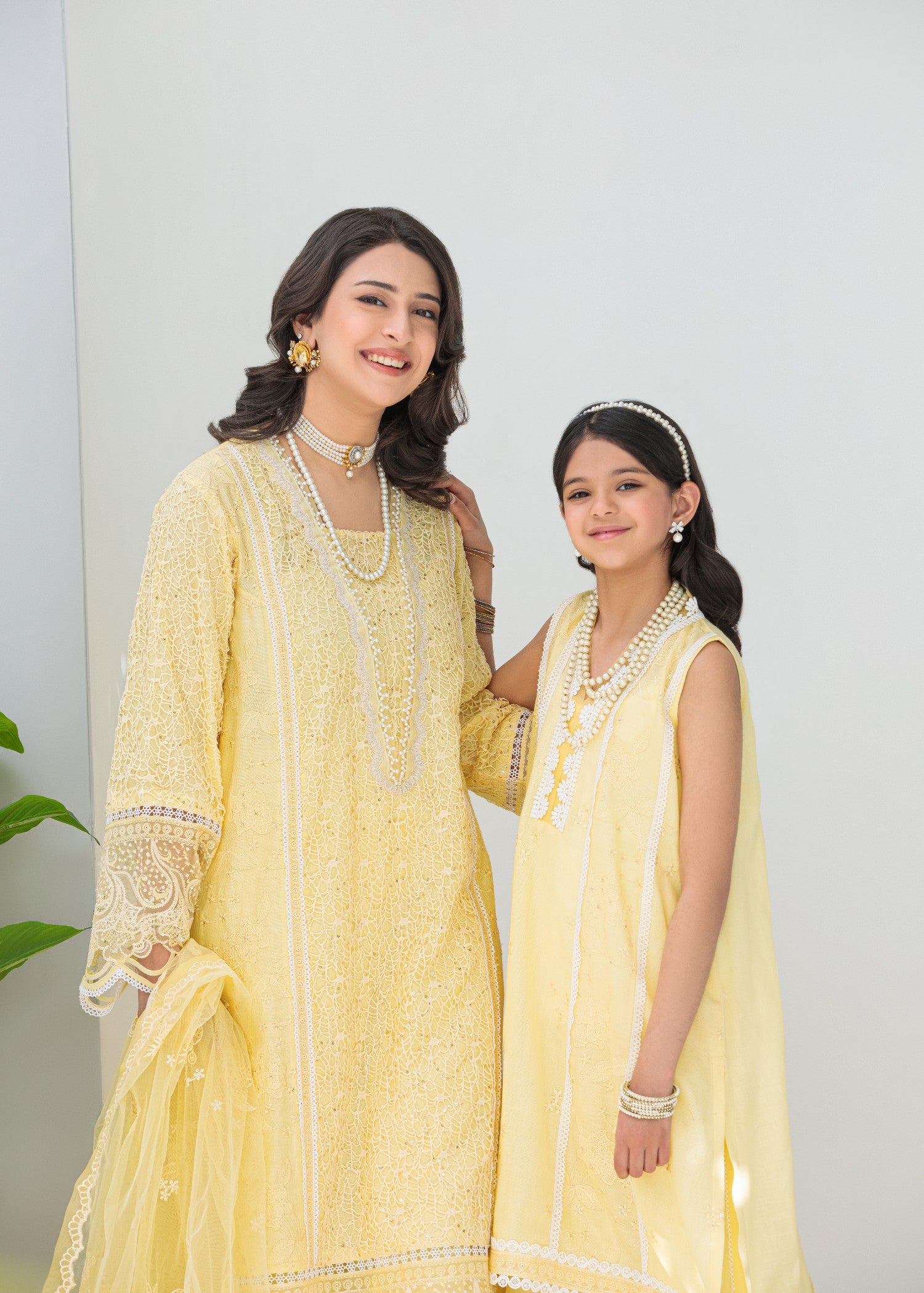 cotton net Kurta Set in Yellow