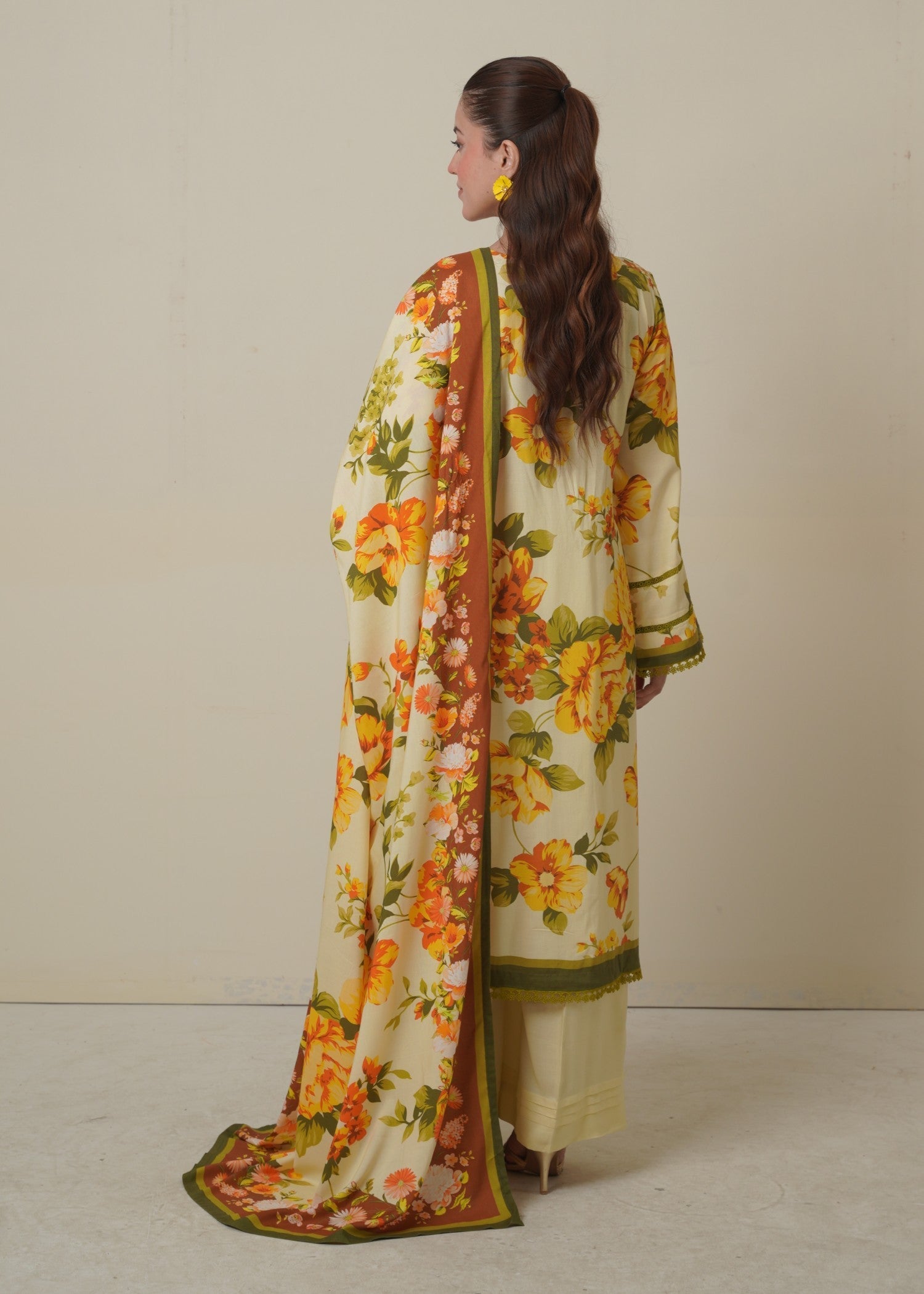 linen Kurta Set in Mellow yellow