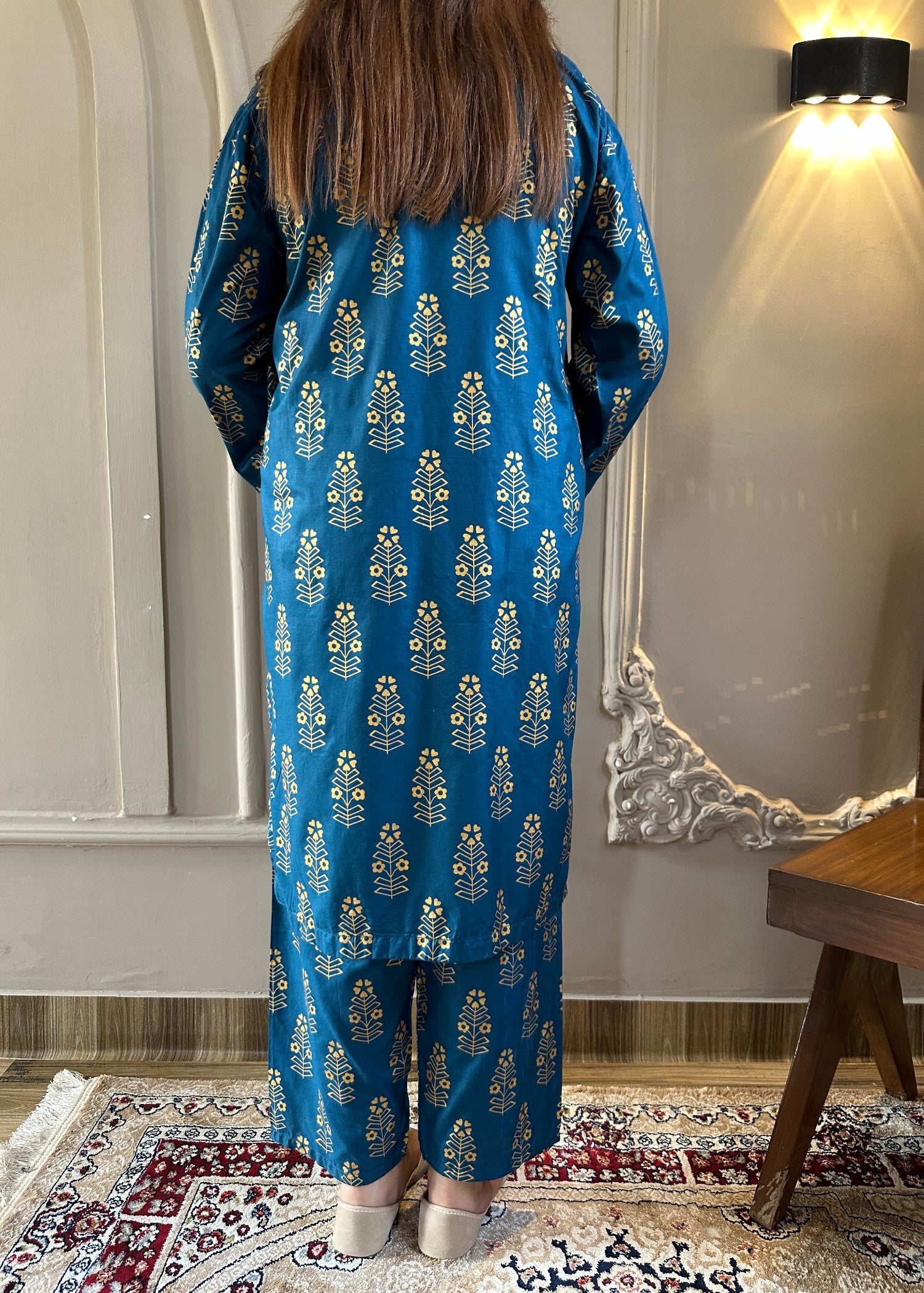 arabic lawn Co Ord Sets in Sapphire blue