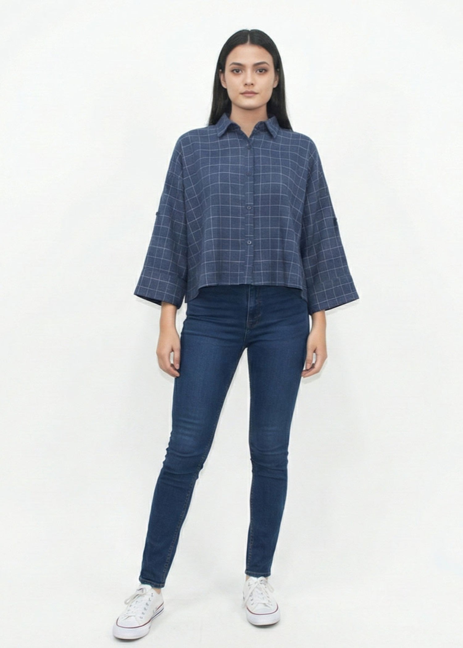 acrylic wool Top in Dark blue