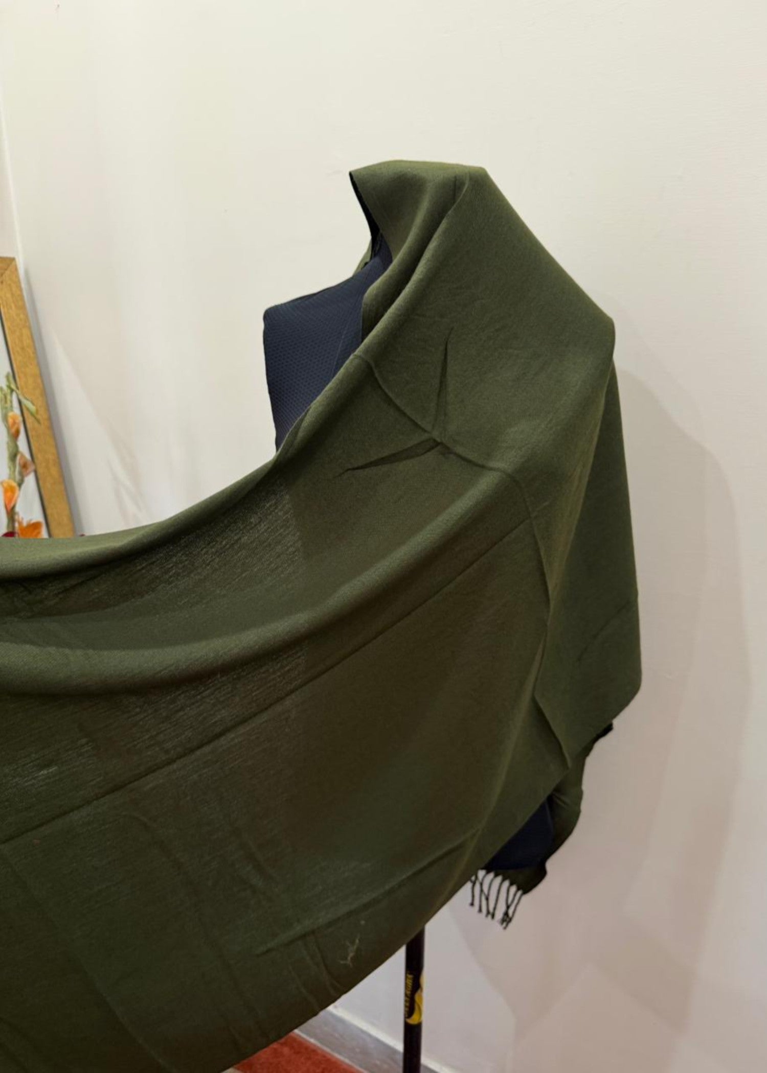 cashmere wool Hijab in Army green