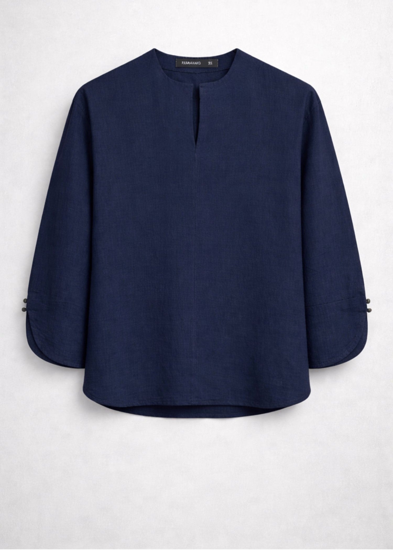 cotton linen Top in Navy blue