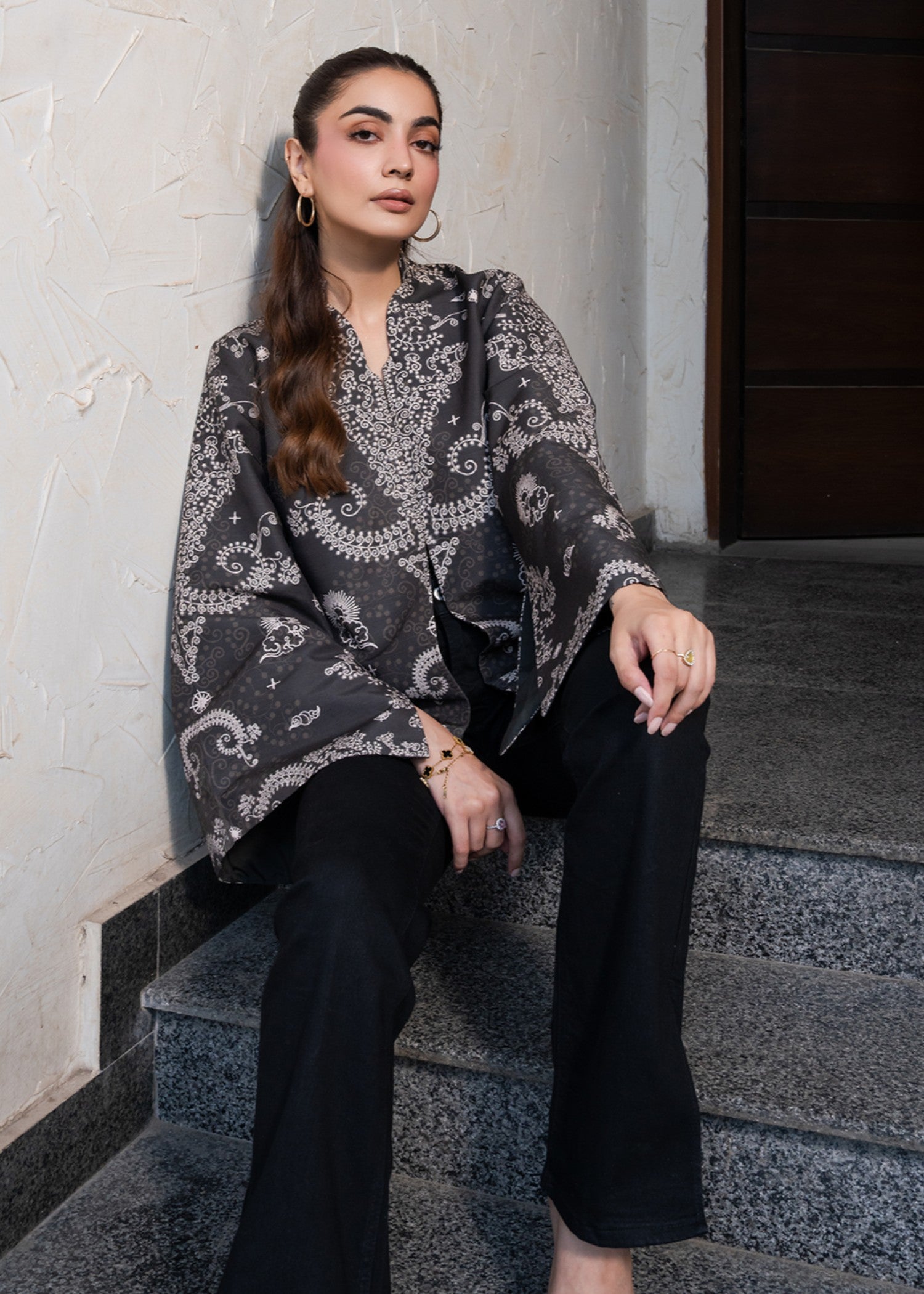 khaddar Jacket in Dark grey