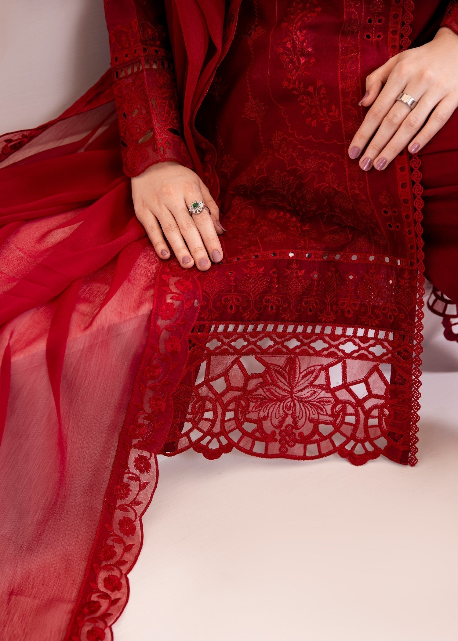 lawn Gown in Maroon