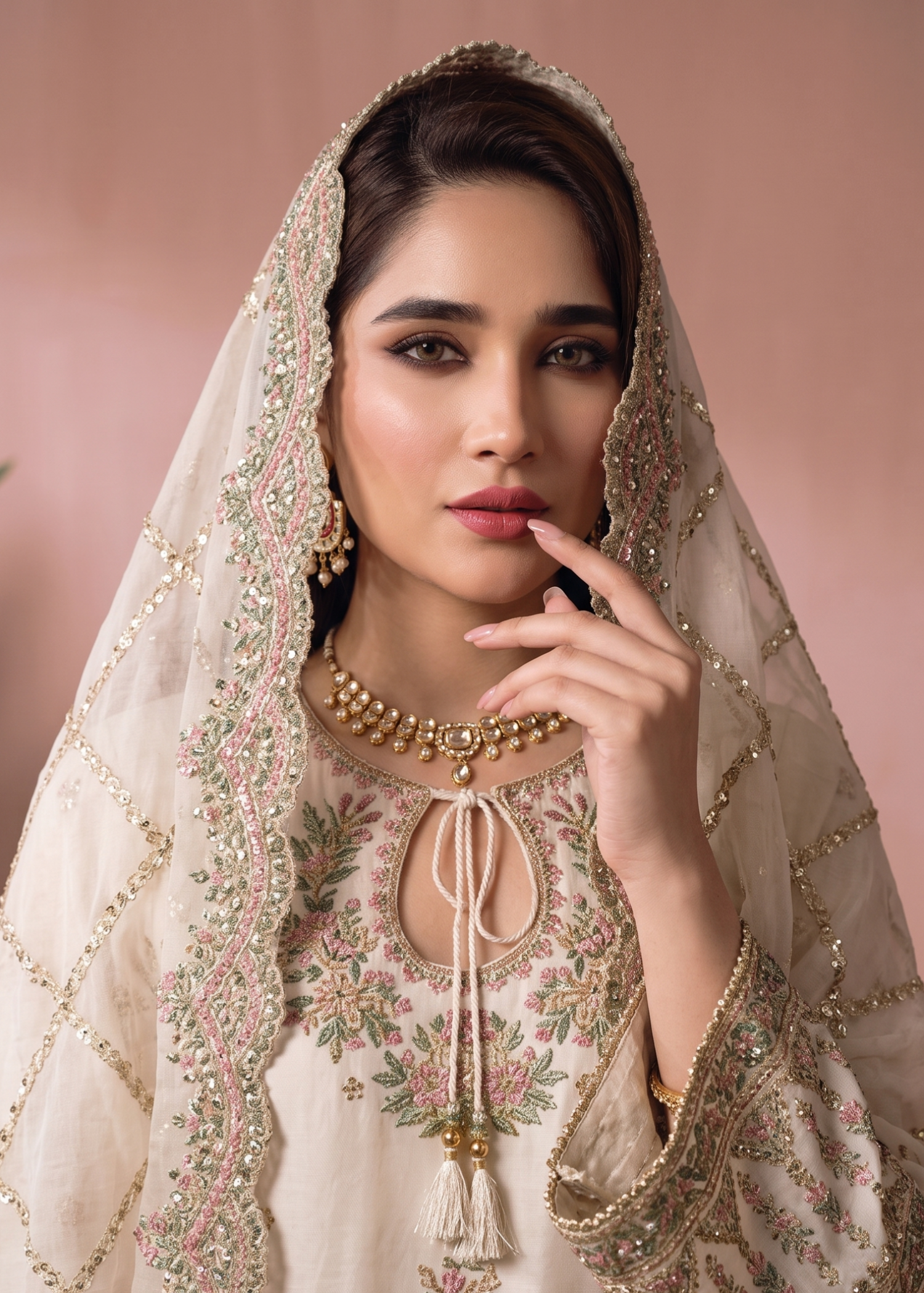 raw silk Kurta Set in Off-white