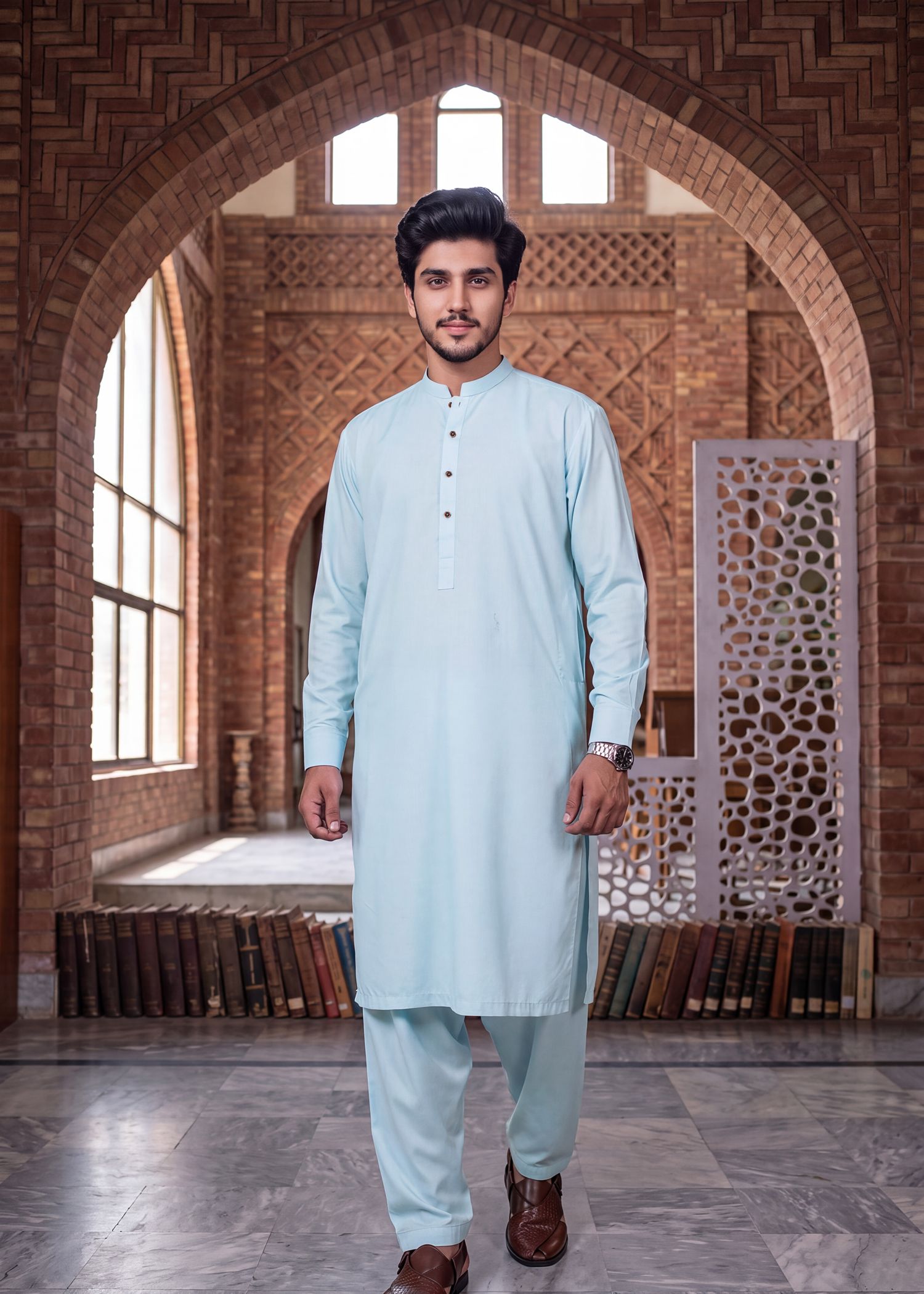 wash & wear Shalwar Kameez in Light blue