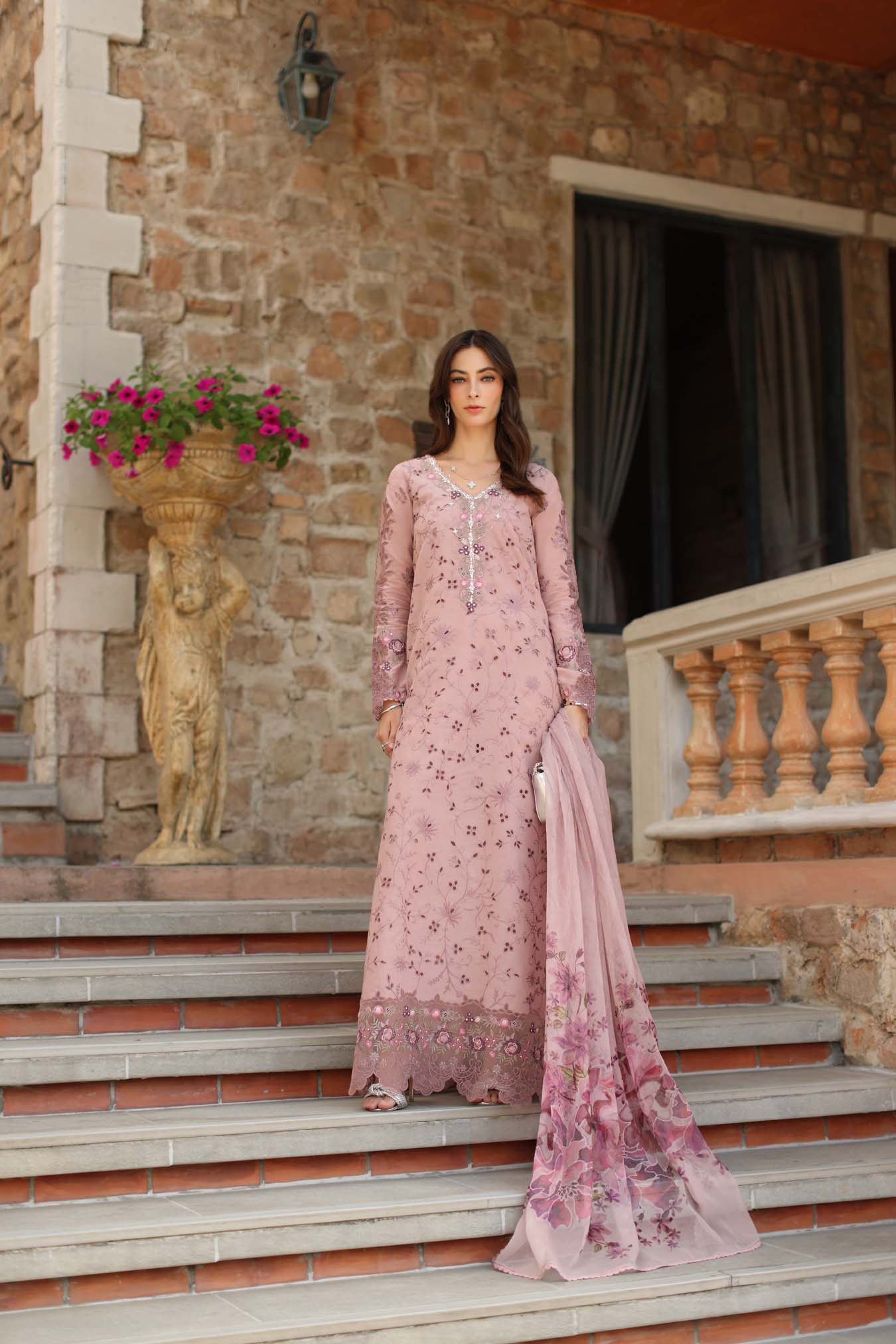 Luxury Eid Schiffli Laserkari Lawn – D1 - B - Sorina