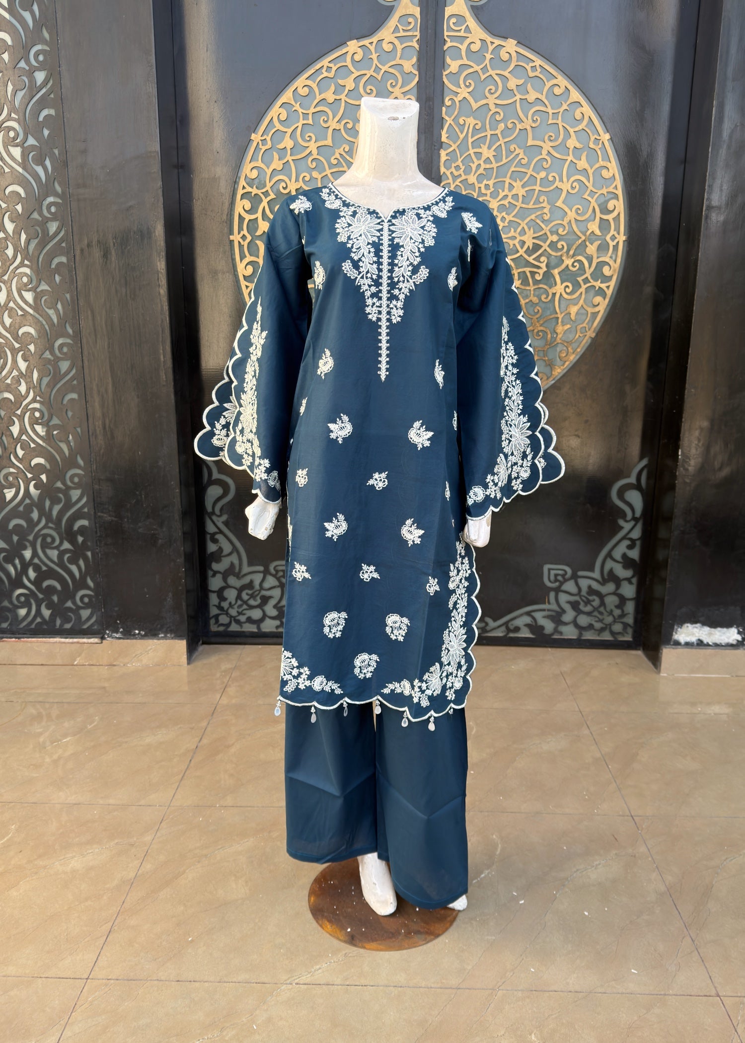 pure cotton Kurta Set in Teal