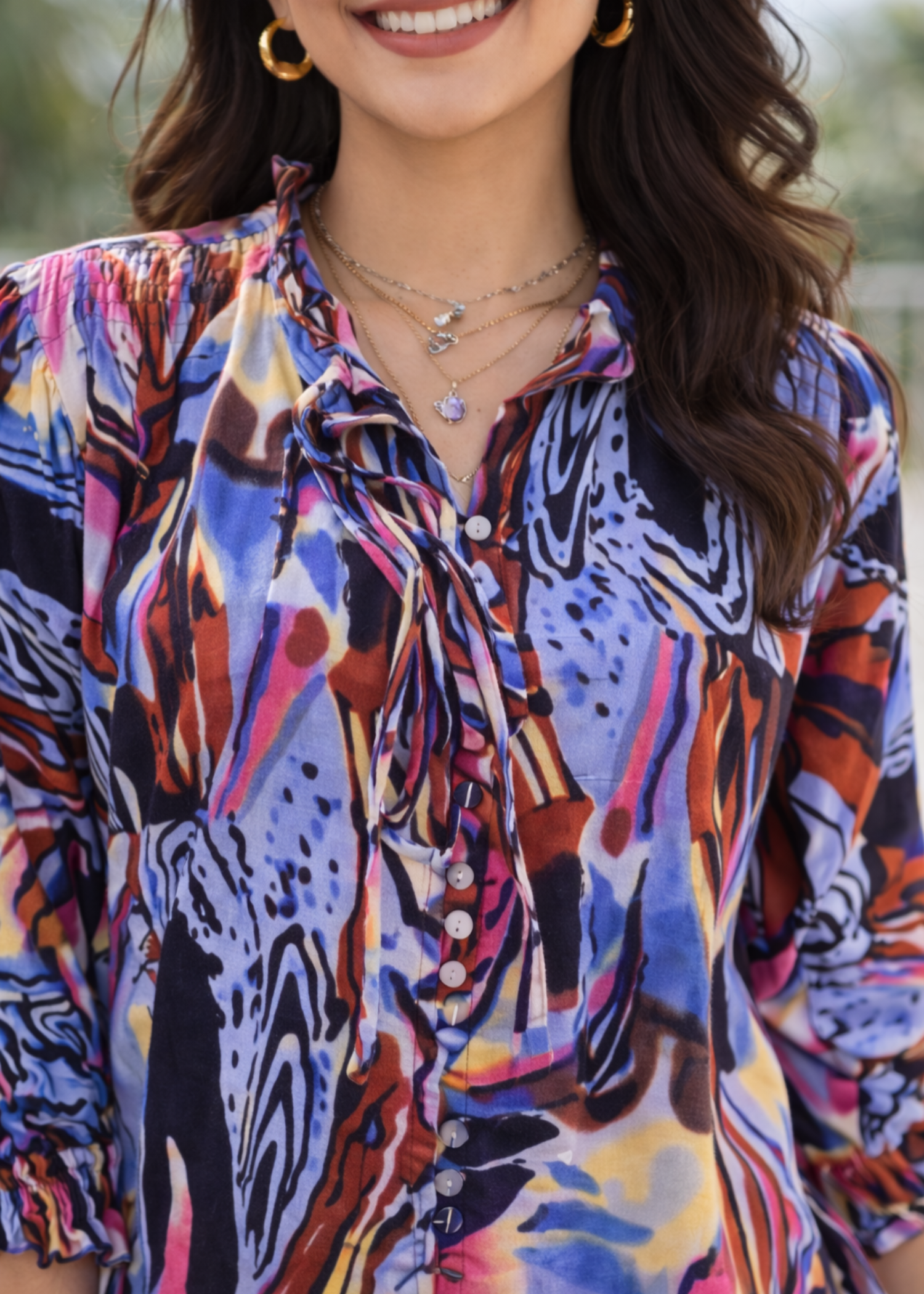 linen Top in Multi