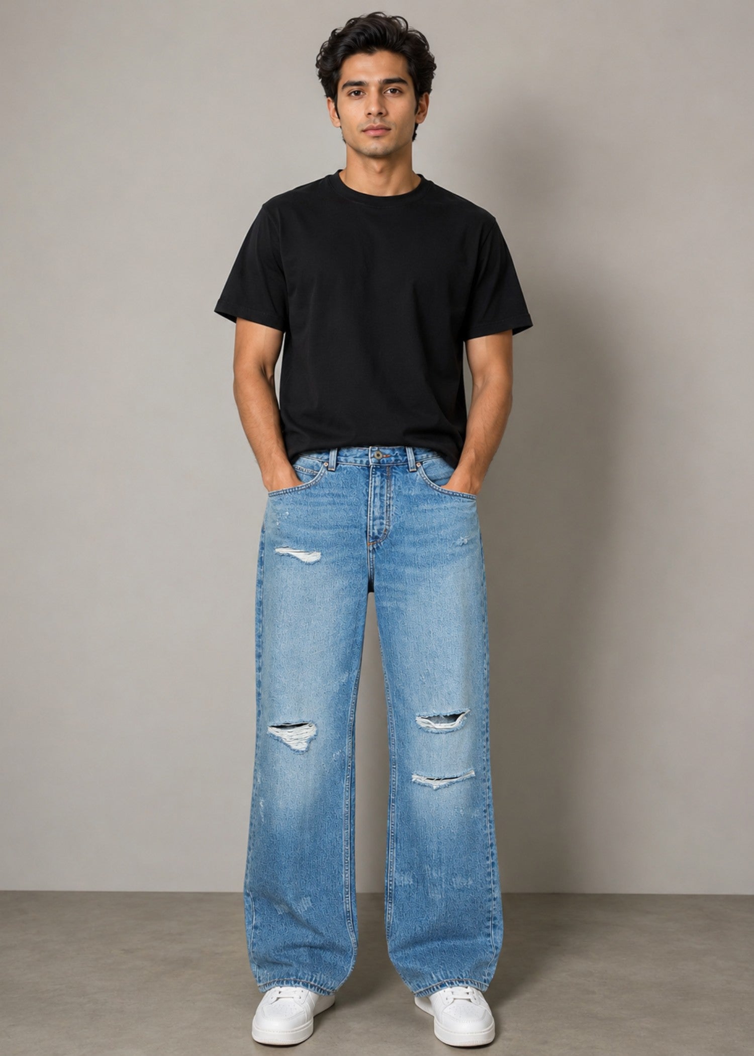 cotton Jeans in Light blue