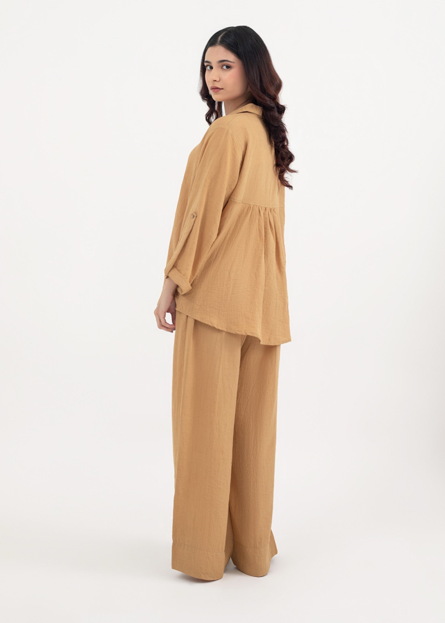 cotton Co Ord Sets in Camel brown