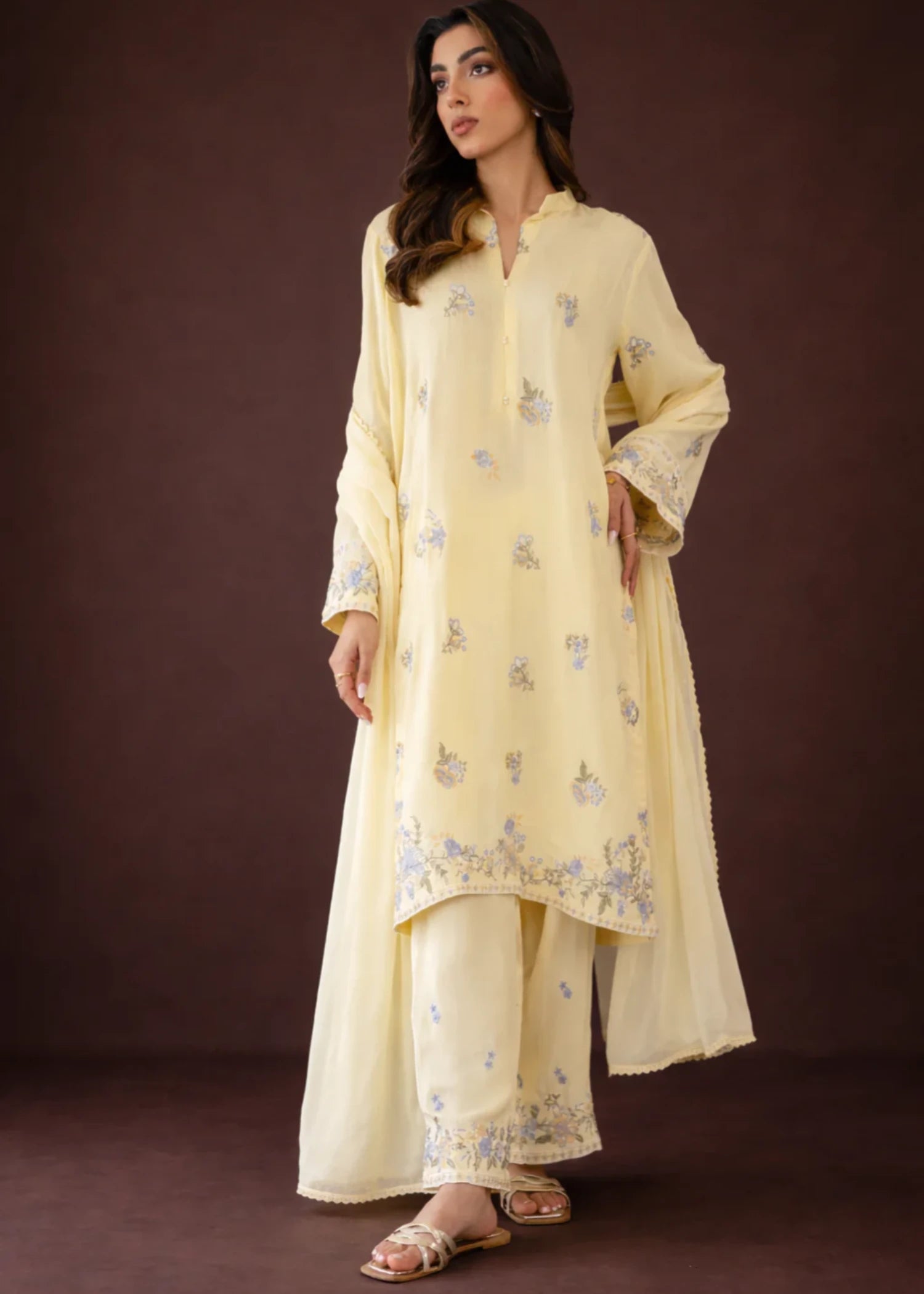 raw silk Kurta Set in Butter