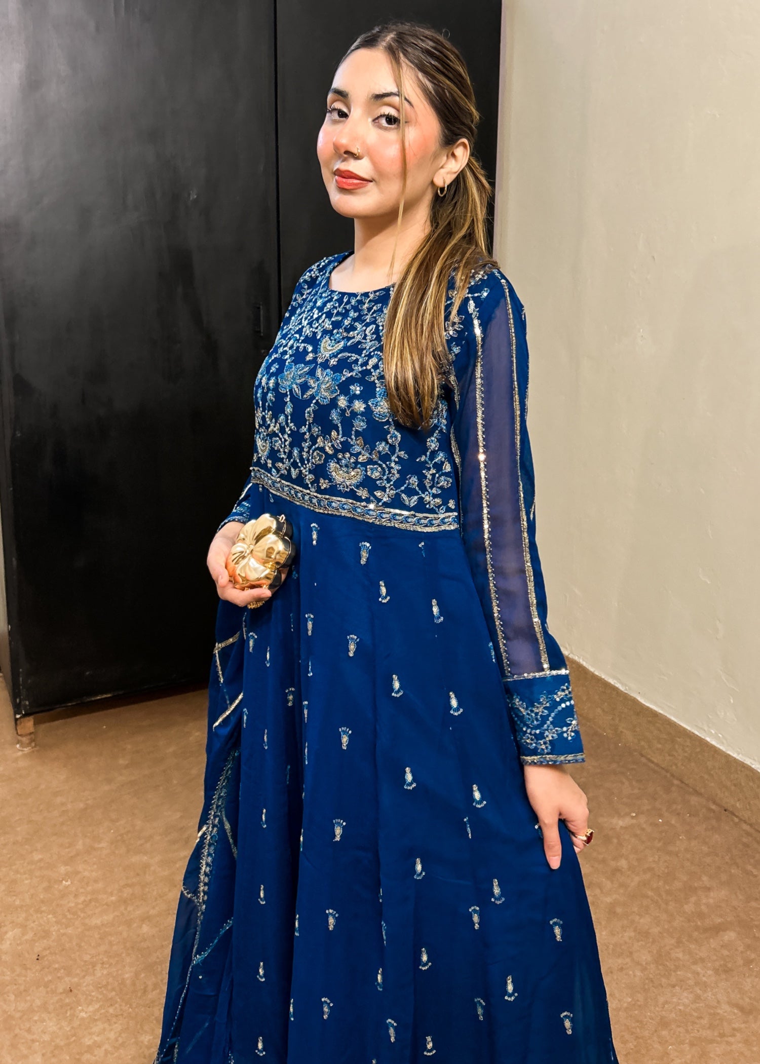chiffon Maxi in Cobalt blue