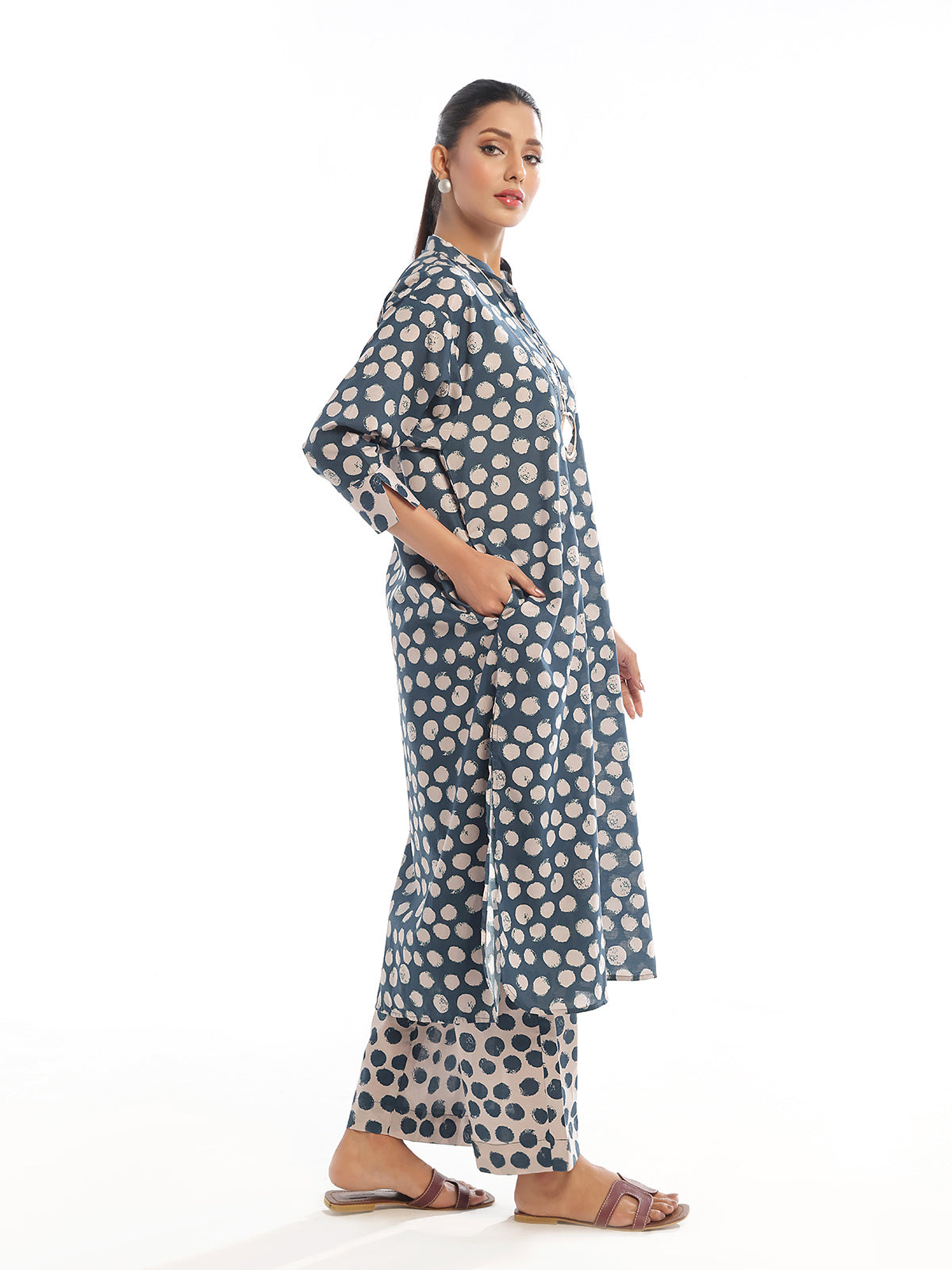 swiss lawn Co Ord Sets in Dark blue