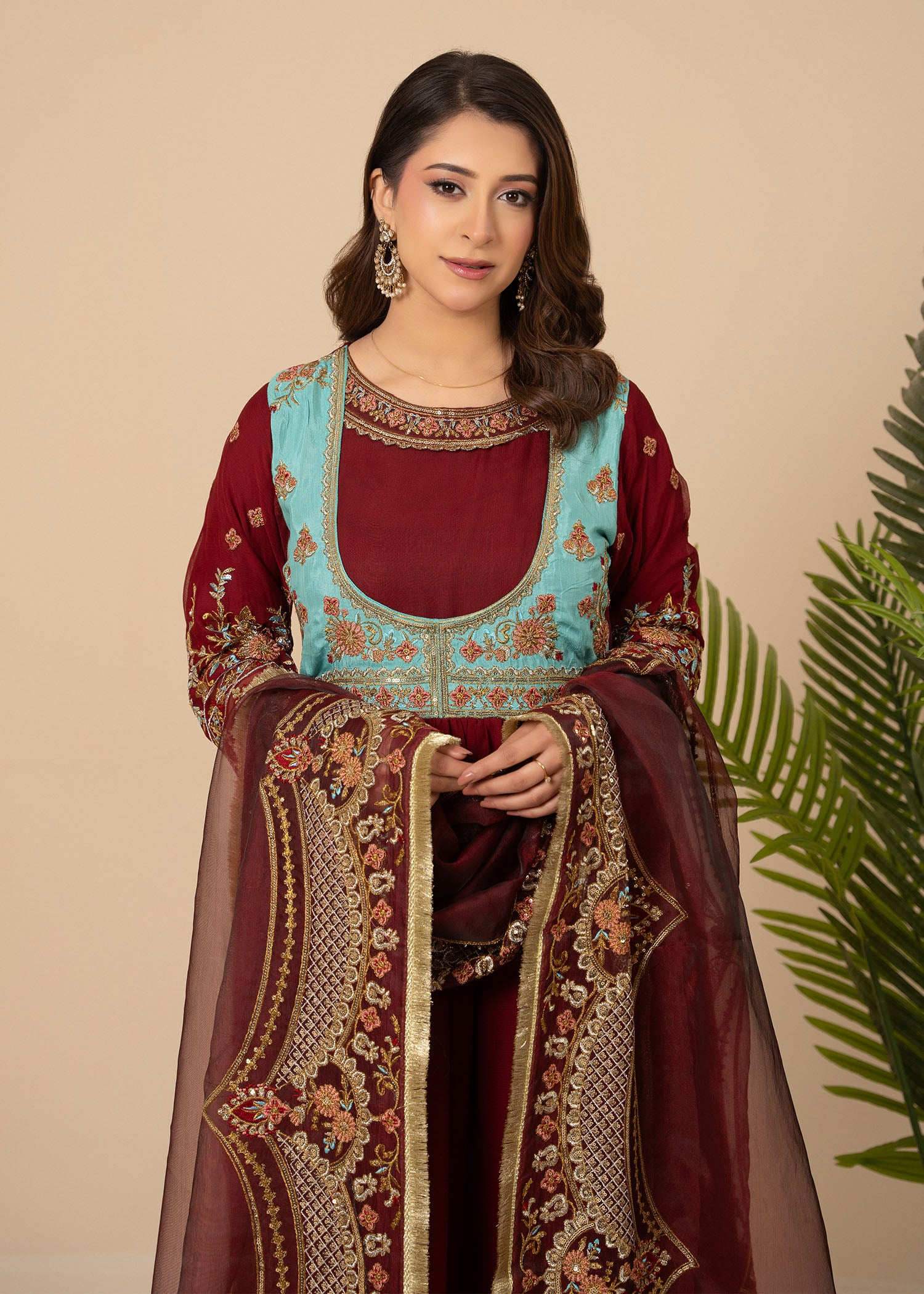 crinkle Maxi in Maroon