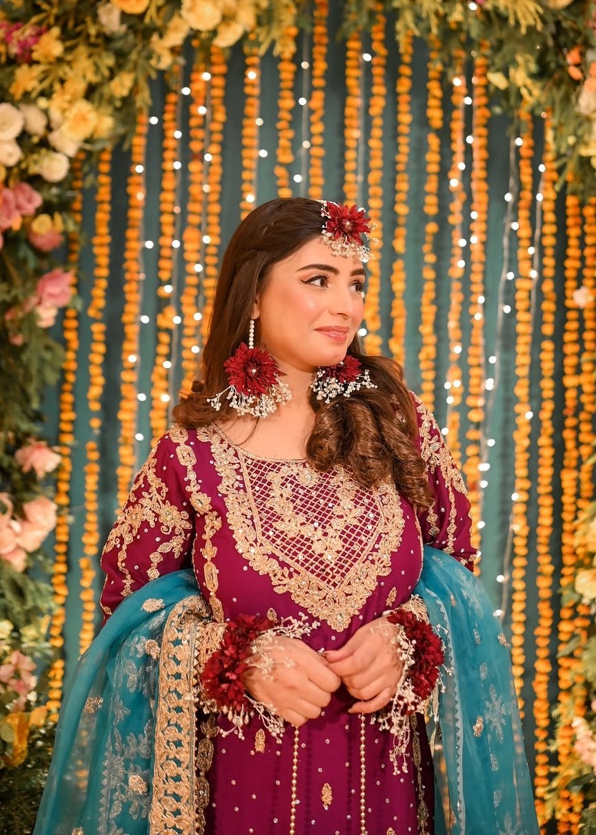 chiffon Gharara in Magenta