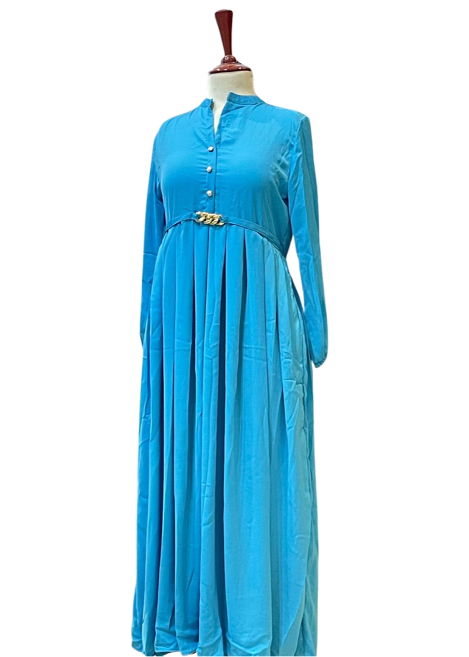 georgette Dress in Turquoise